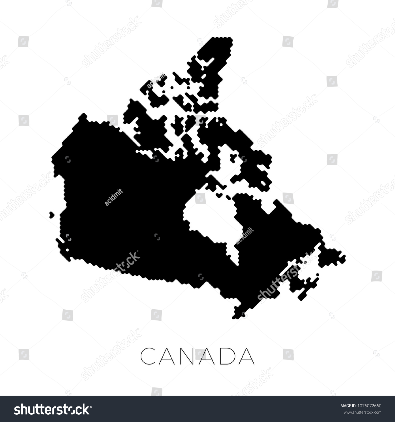 Map Canada Lined Borders Rounded Corners Stock Vector (Royalty Free ...