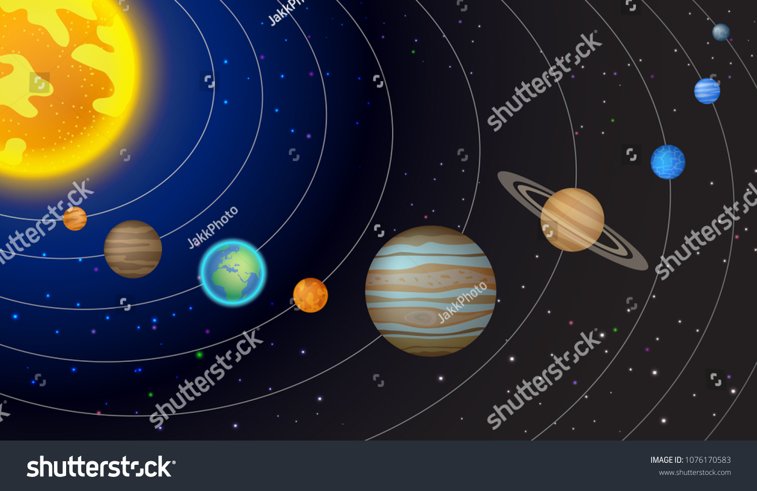 Our Solar System Light Starts Universe Stock Vector (Royalty Free ...