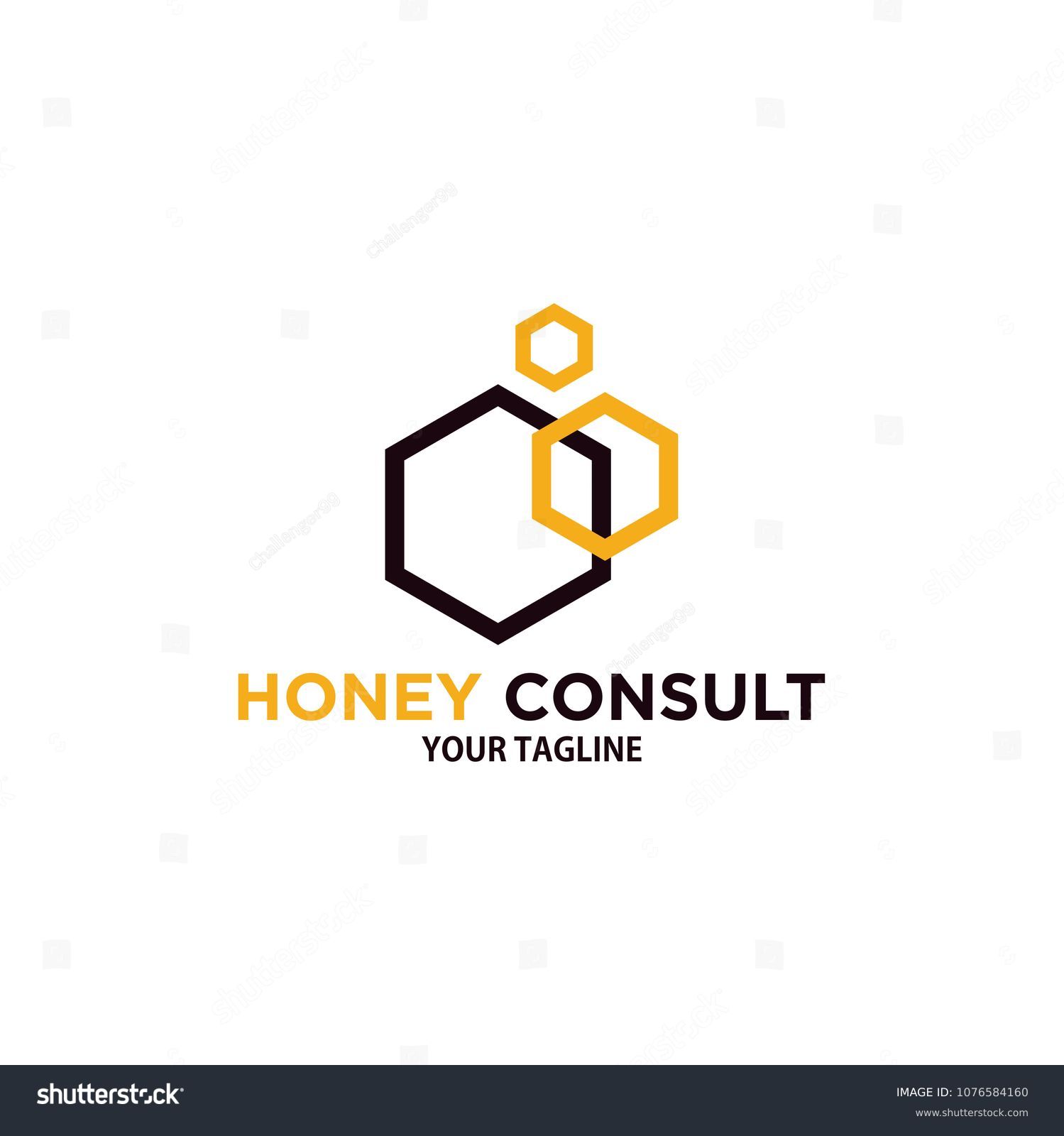 Honey Consulting Logo Design Template Hexagonal Stock Vector (Royalty ...