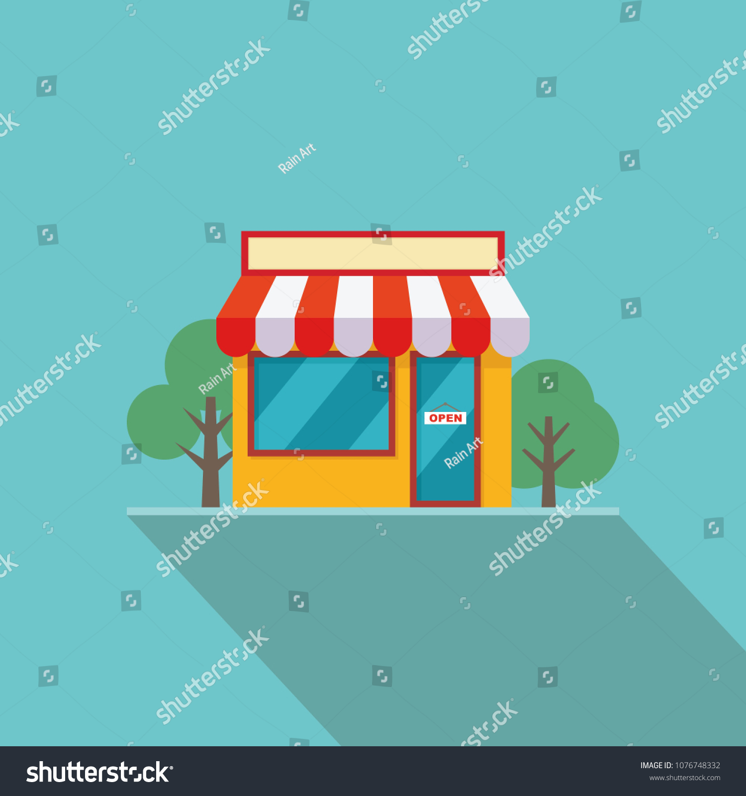 Storefront Vector Illustration Flat Style Stock Vector (Royalty Free ...