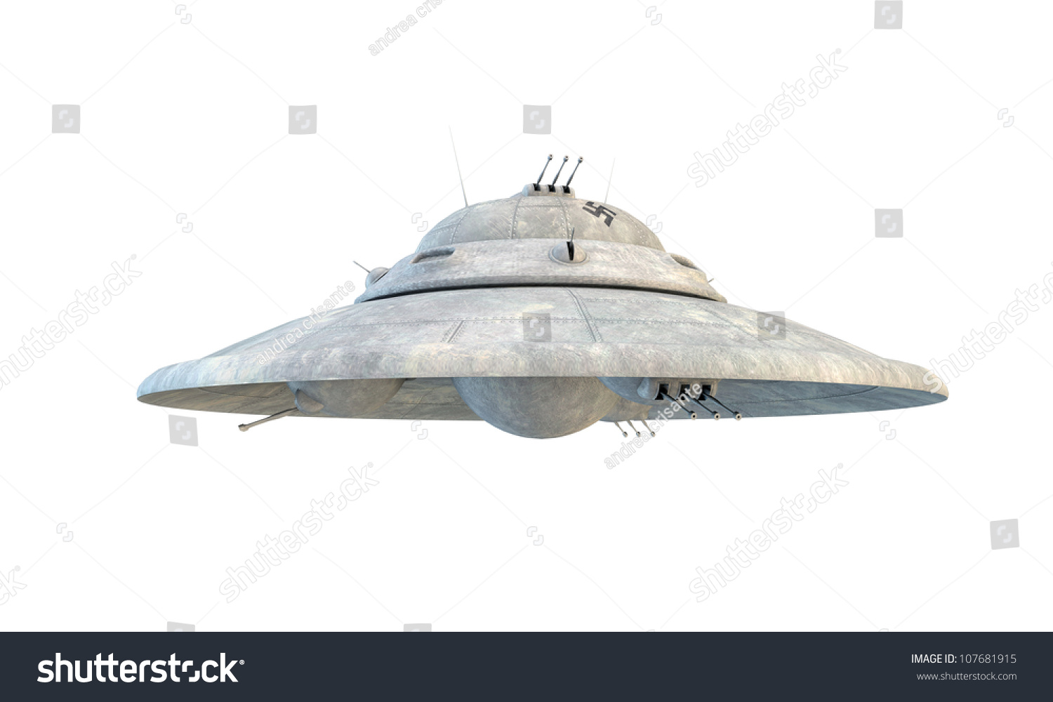 Nazi Ufo Haunebu Isolated On White Stock Illustration 107681915 ...