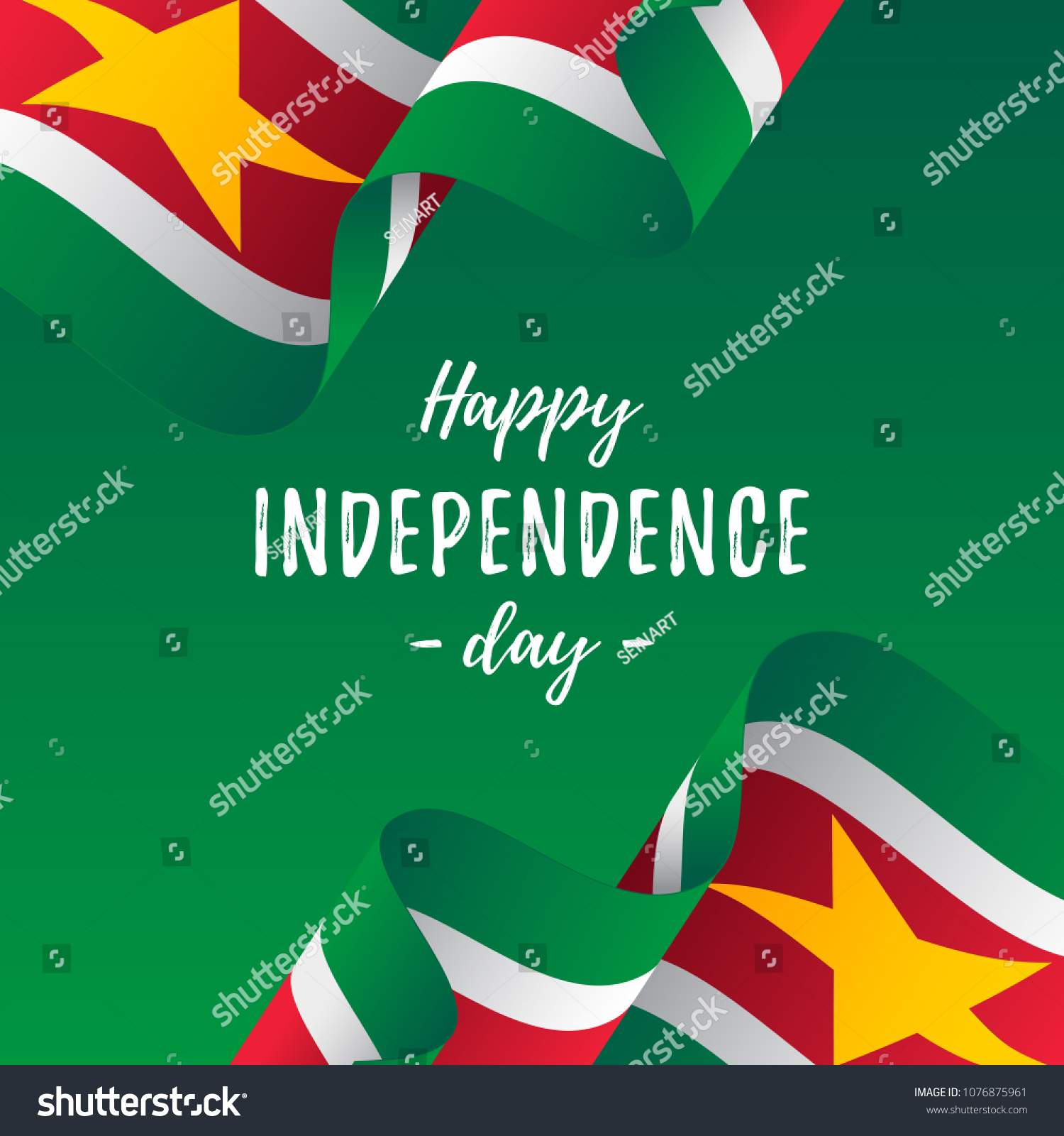 Banner Poster Suriname Independence Day Celebration Stock Vector ...