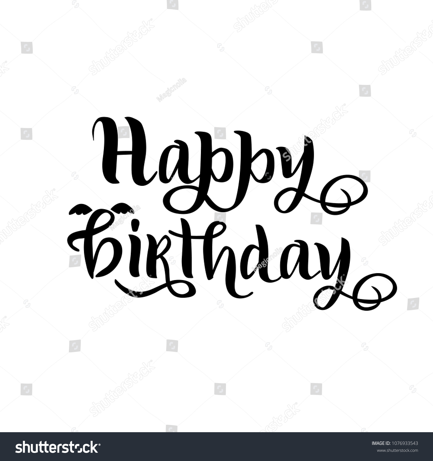 Happy Birthday Lettering Celebration Card Template Stock Vector ...