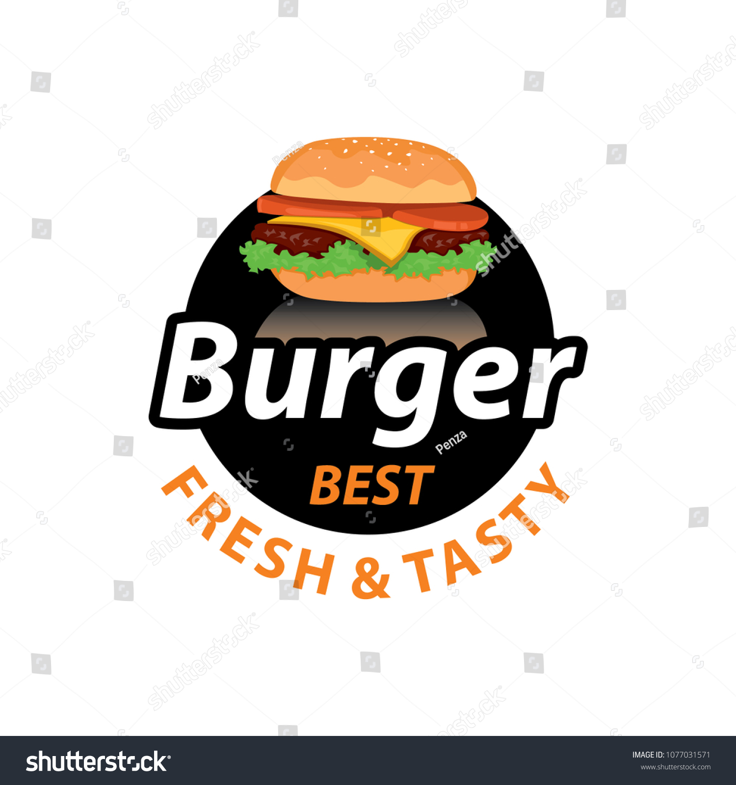 Hot Burgers Vector Logo Fast Food Stock Vector Royalty Free 1077031571 Shutterstock 5362