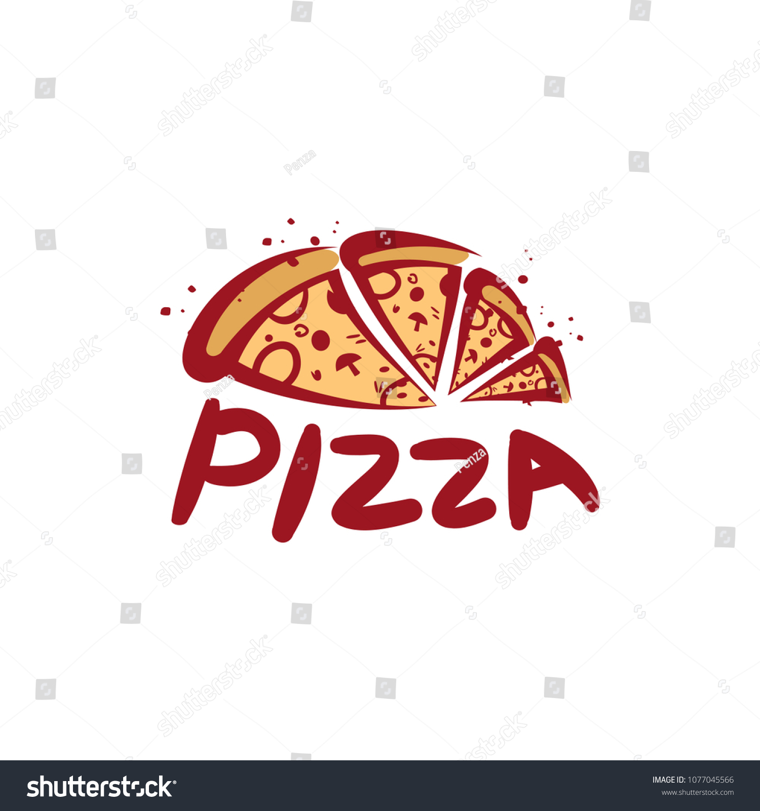 Pizza Vector Logo Stock Vector (royalty Free) 1077045566 