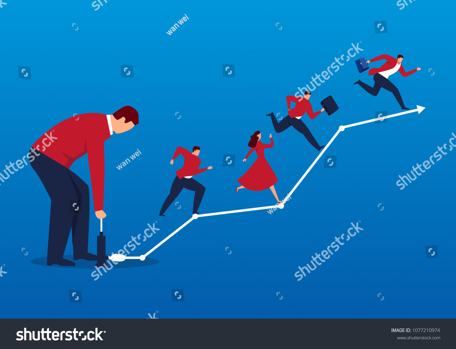 Help Business People Move Forward Stock Vector (Royalty Free ...