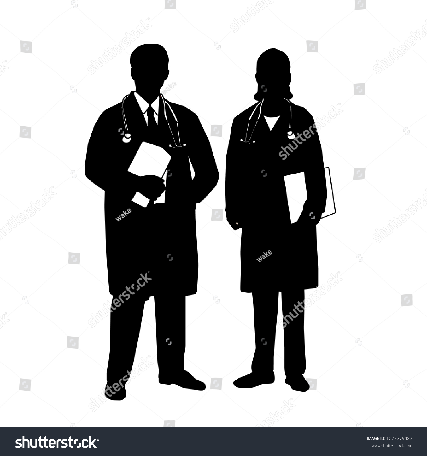 Silhouette Medical Staff Vector Stock Vector (royalty Free) 1077279482 