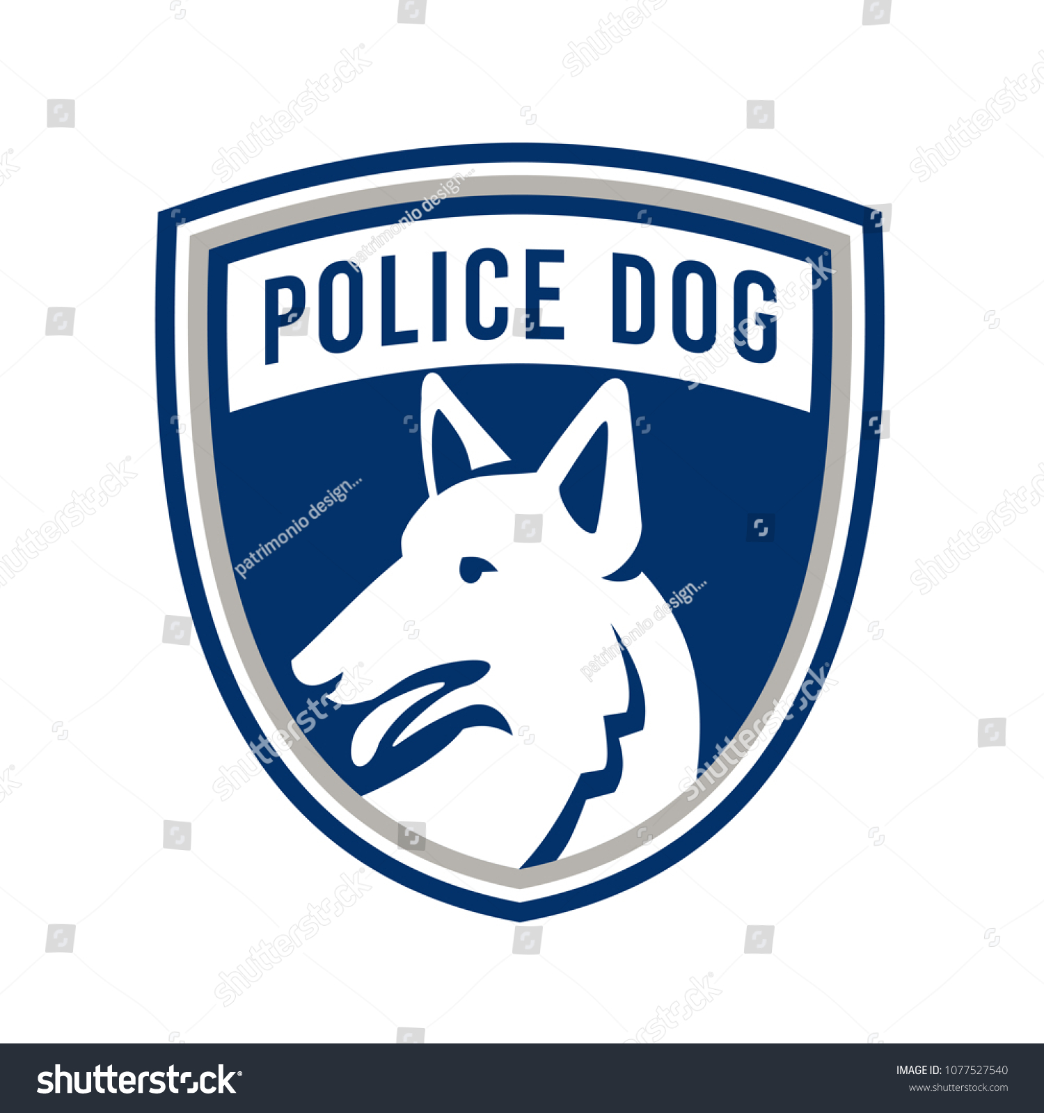 Mascot Icon Illustration Head Police Dog Stock Vector (Royalty Free ...