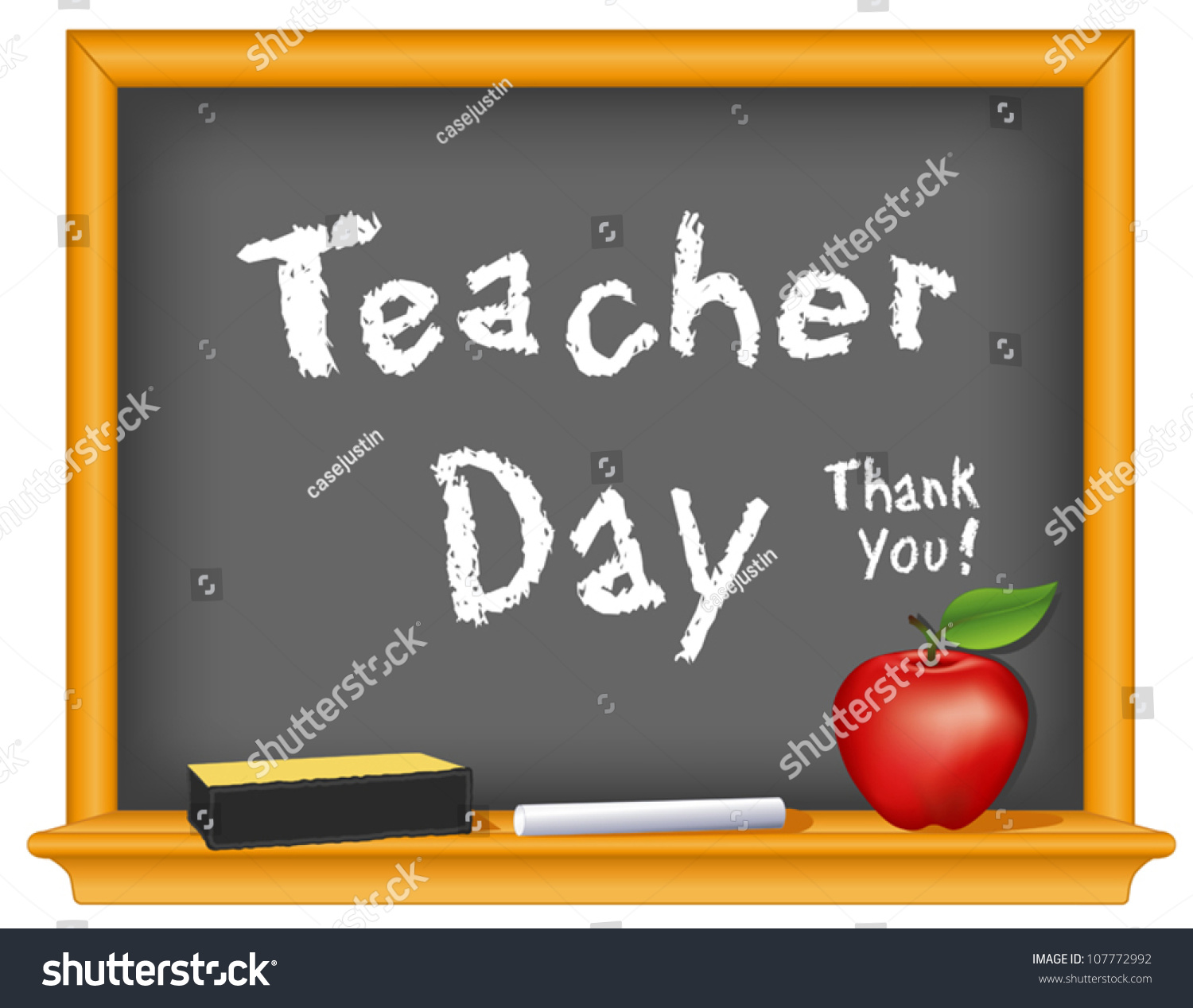 Teacher Day Chalkboard Thank You Annual Stock Vector (Royalty Free ...