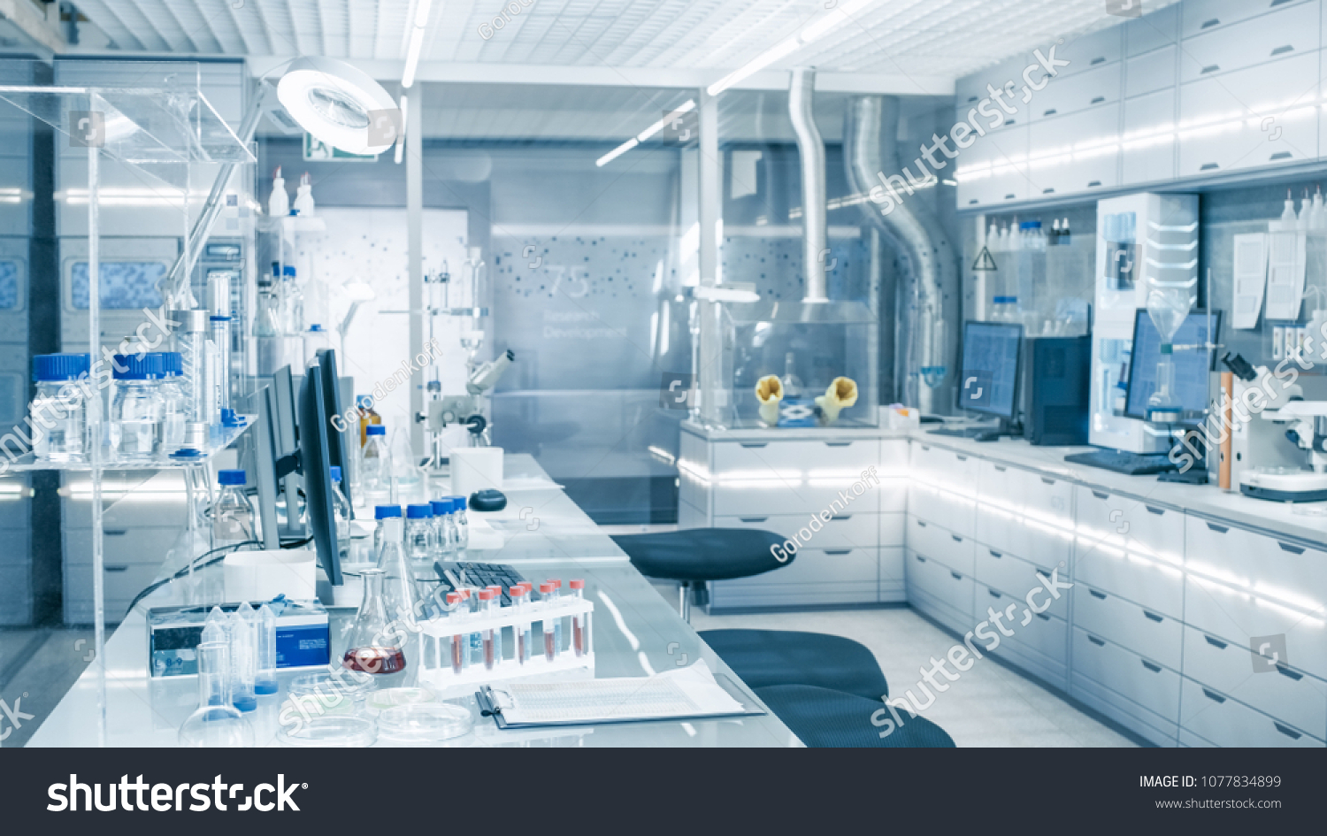 Bright Ultra Modern High Tech Laboratory Stock Photo 1077834899 ...