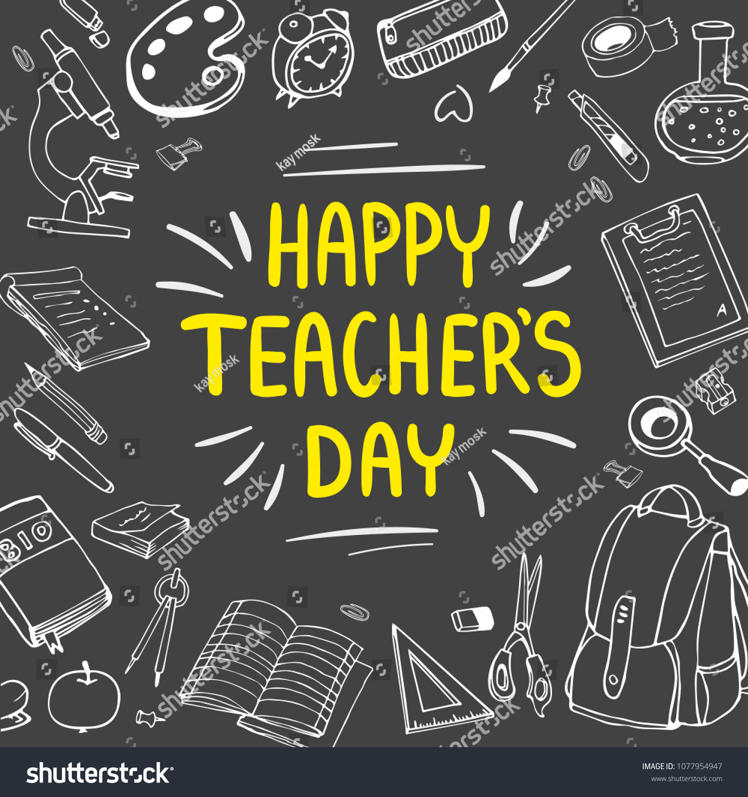 Poster National Teachers Day Greeting Card Stock Vector (Royalty Free ...