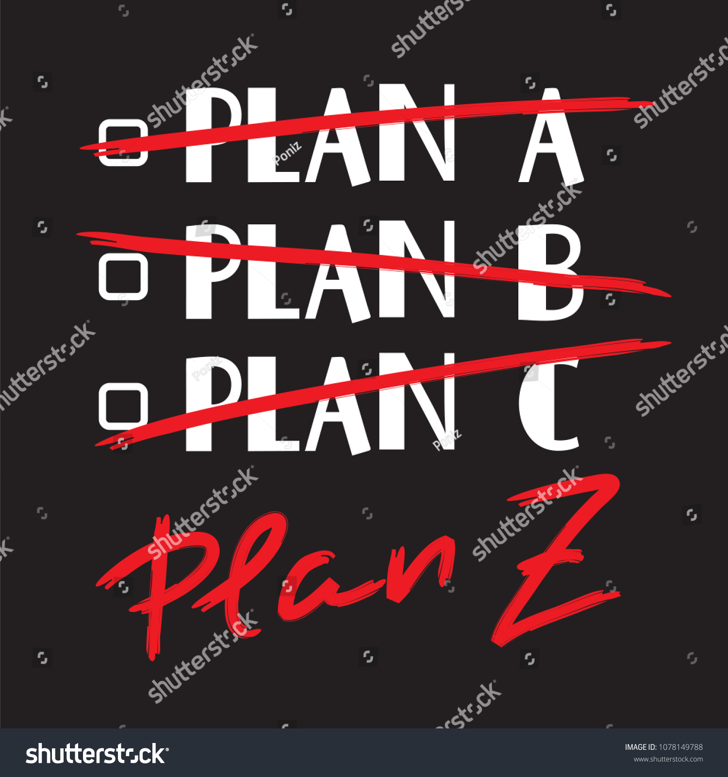 Plan B C Plan Z Funny Stock Vector (Royalty Free) 1078149788 | Shutterstock