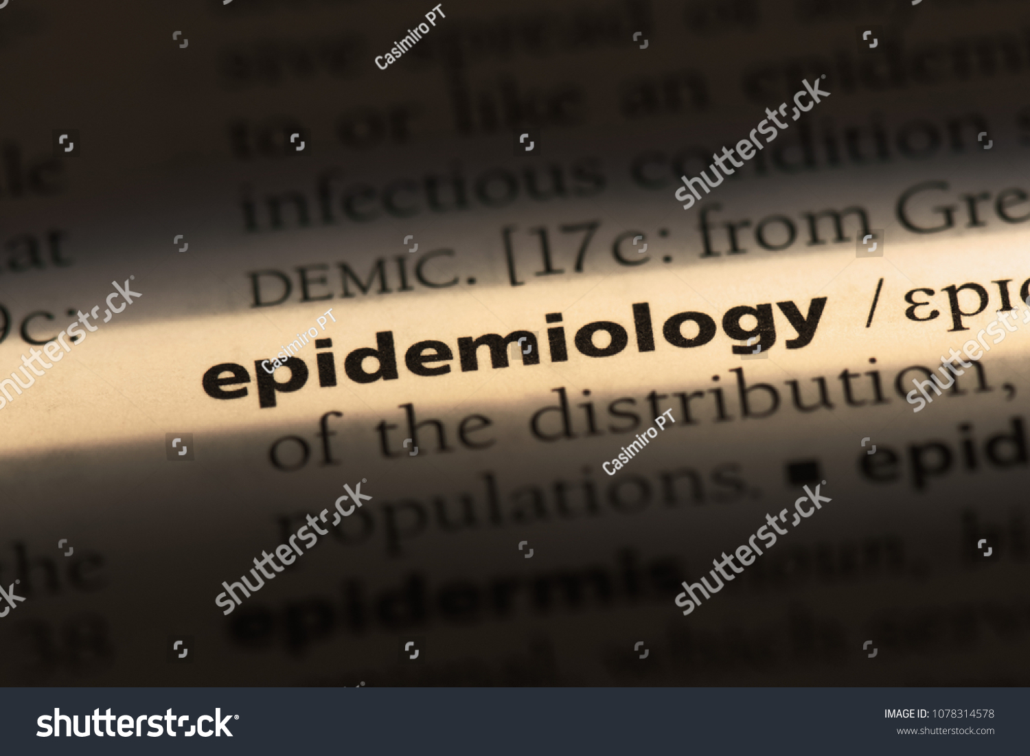 Epidemiology Word Dictionary Epidemiology Concept Stock Photo ...