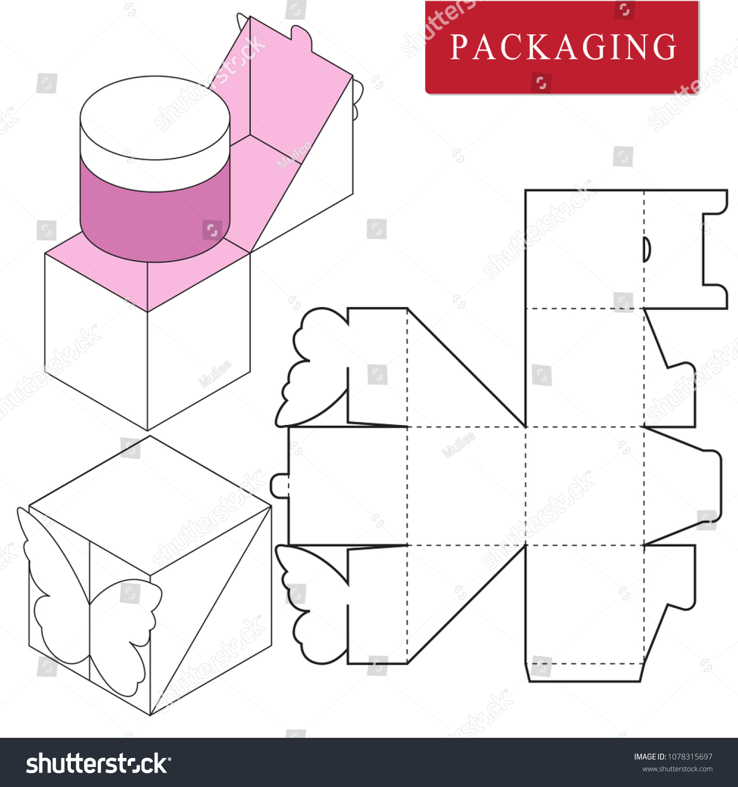 Vector Illustration Boxpackage Template Isolated White Stock Vector ...