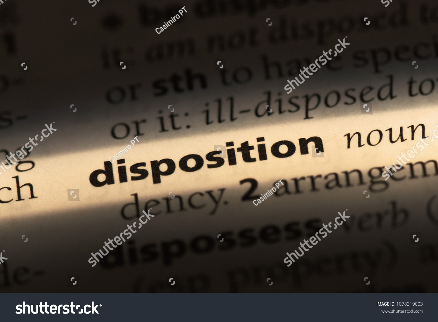 Disposition Word Dictionary Disposition Concept Stock Photo 1078319003 ...