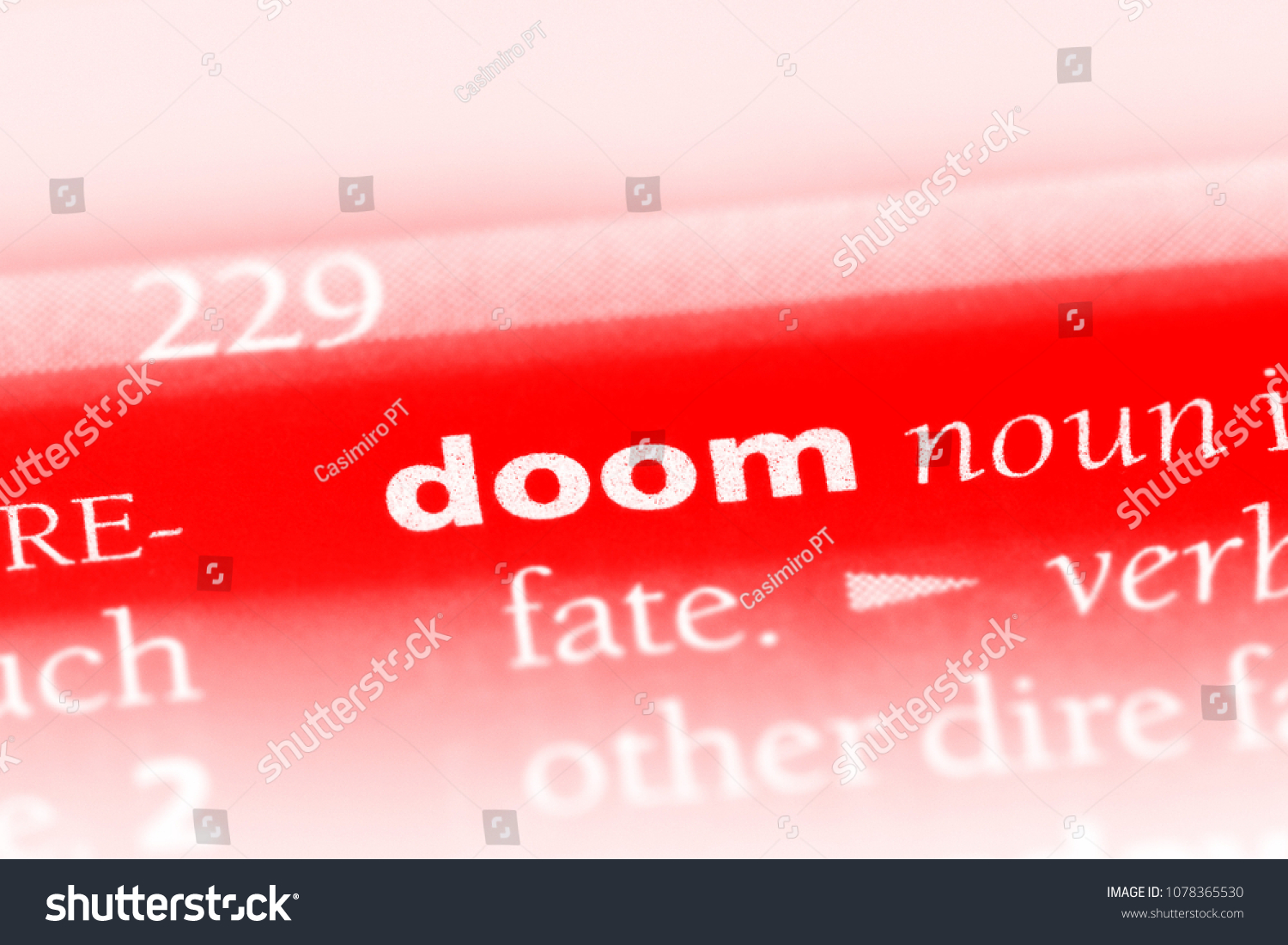 Doom Word Dictionary Doom Concept Stock Photo 1078365530 Shutterstock