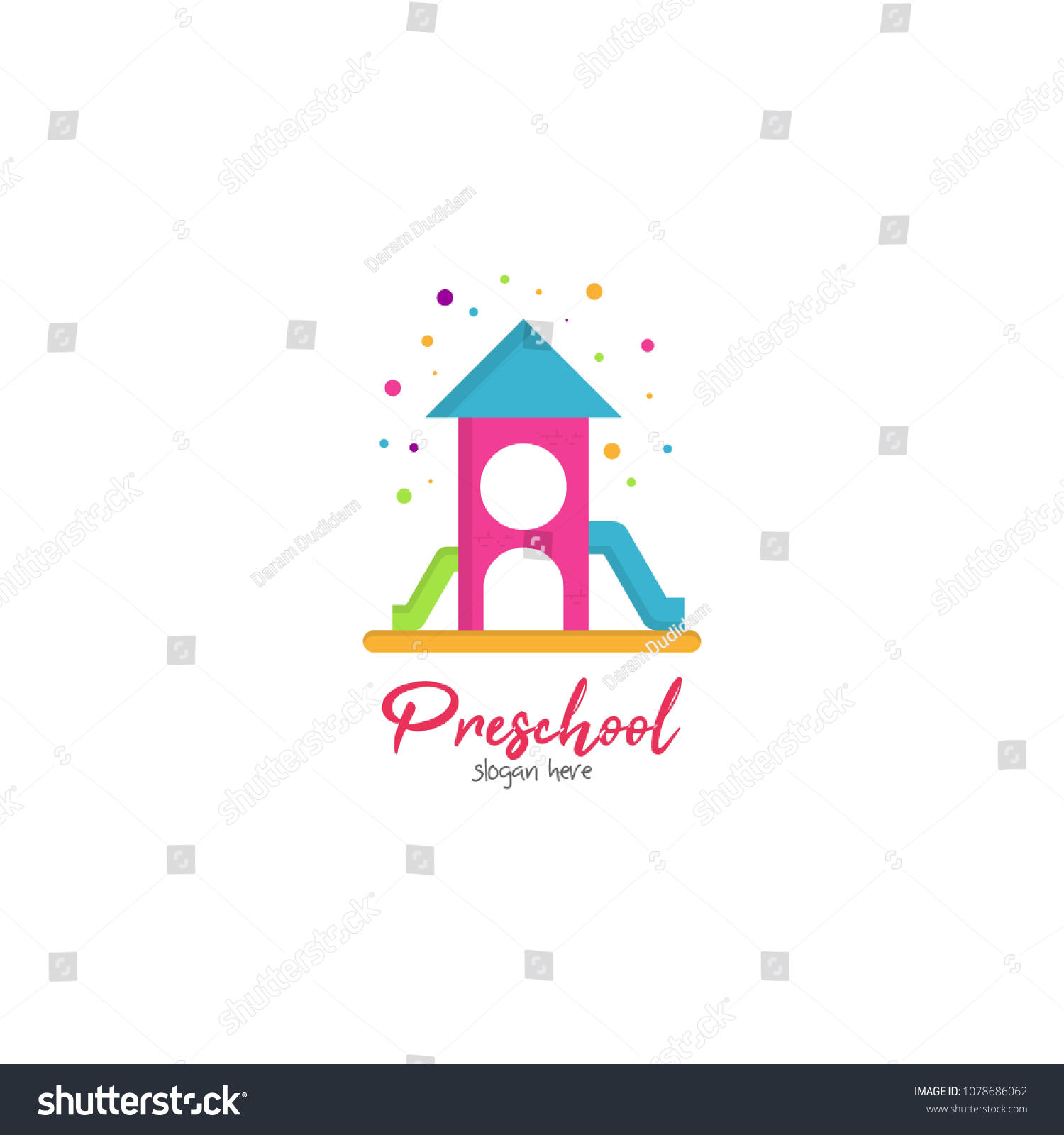 Preschool Kindergarten Playgroup Logo Icon Design Stock Vector (Royalty ...