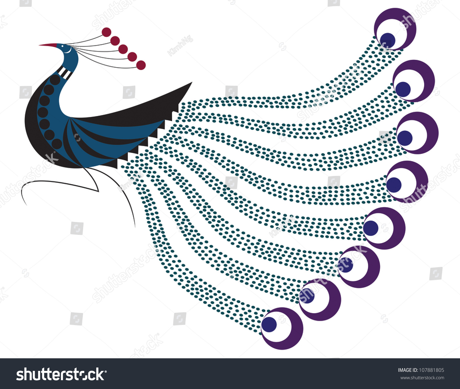 Peacock Motif Vector Available Stock Illustration 107881805 Shutterstock