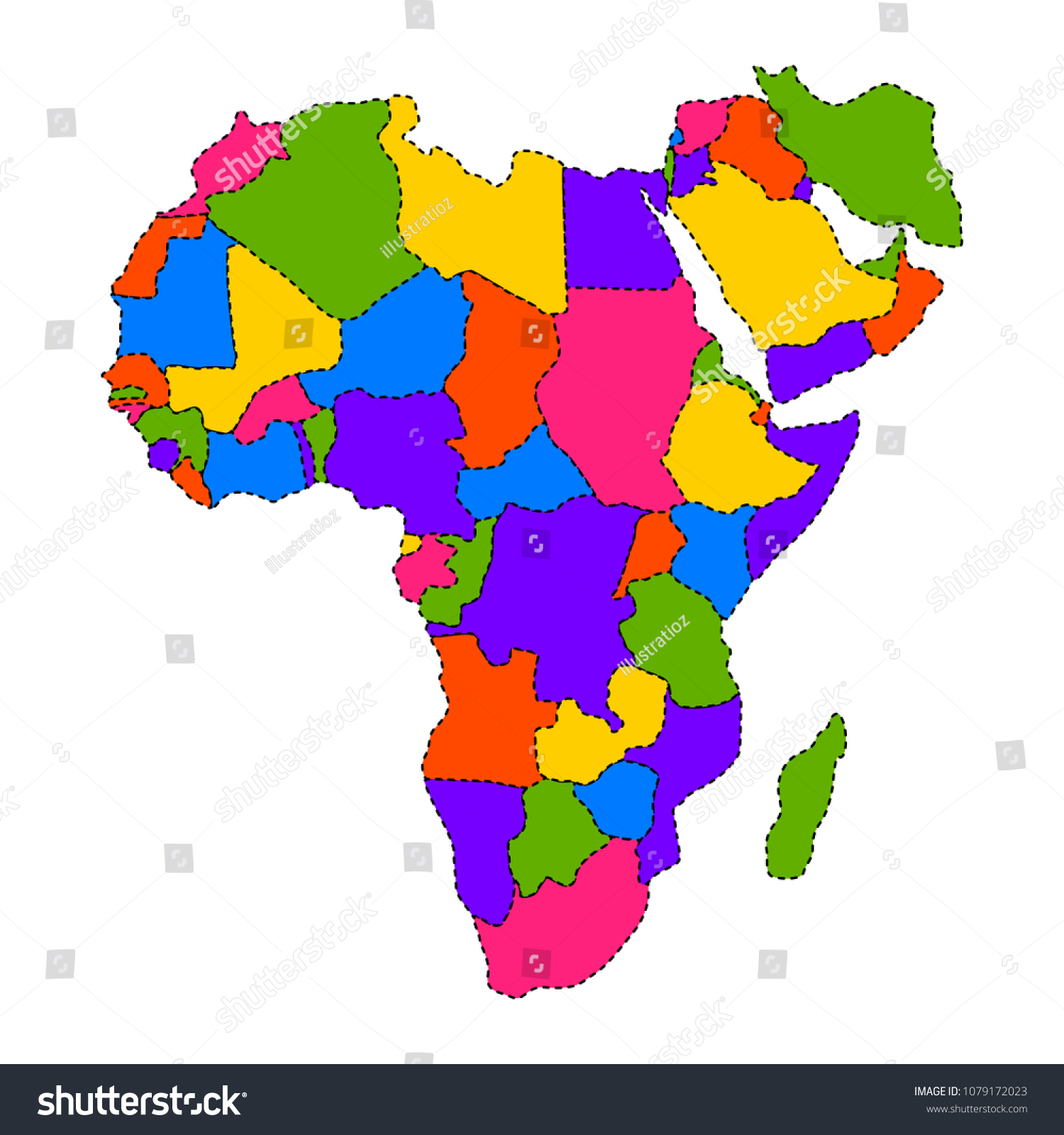 Political Map Africa Stock Vector Royalty Free 1079172023 Shutterstock 9925