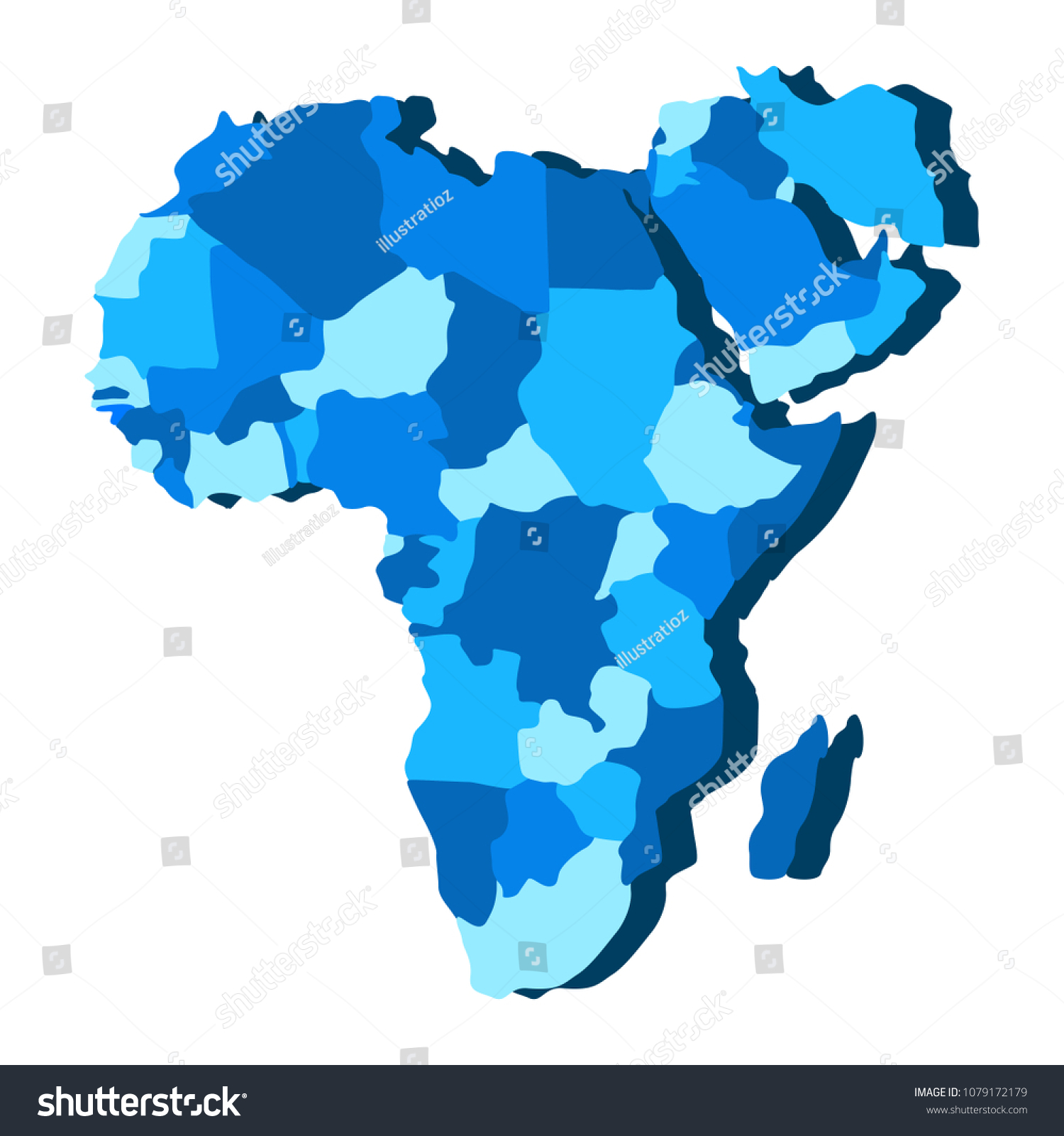 Political Map Africa Vector De Stock Libre De Regalías 1079172179 Shutterstock 8238