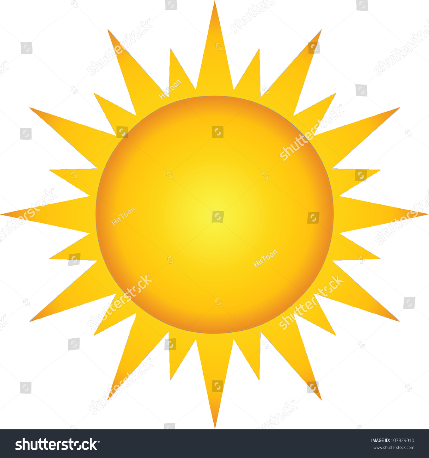 Summer Hot Sun Vector Illustration Immagine Vettoriale Stock Royalty Free 107929010