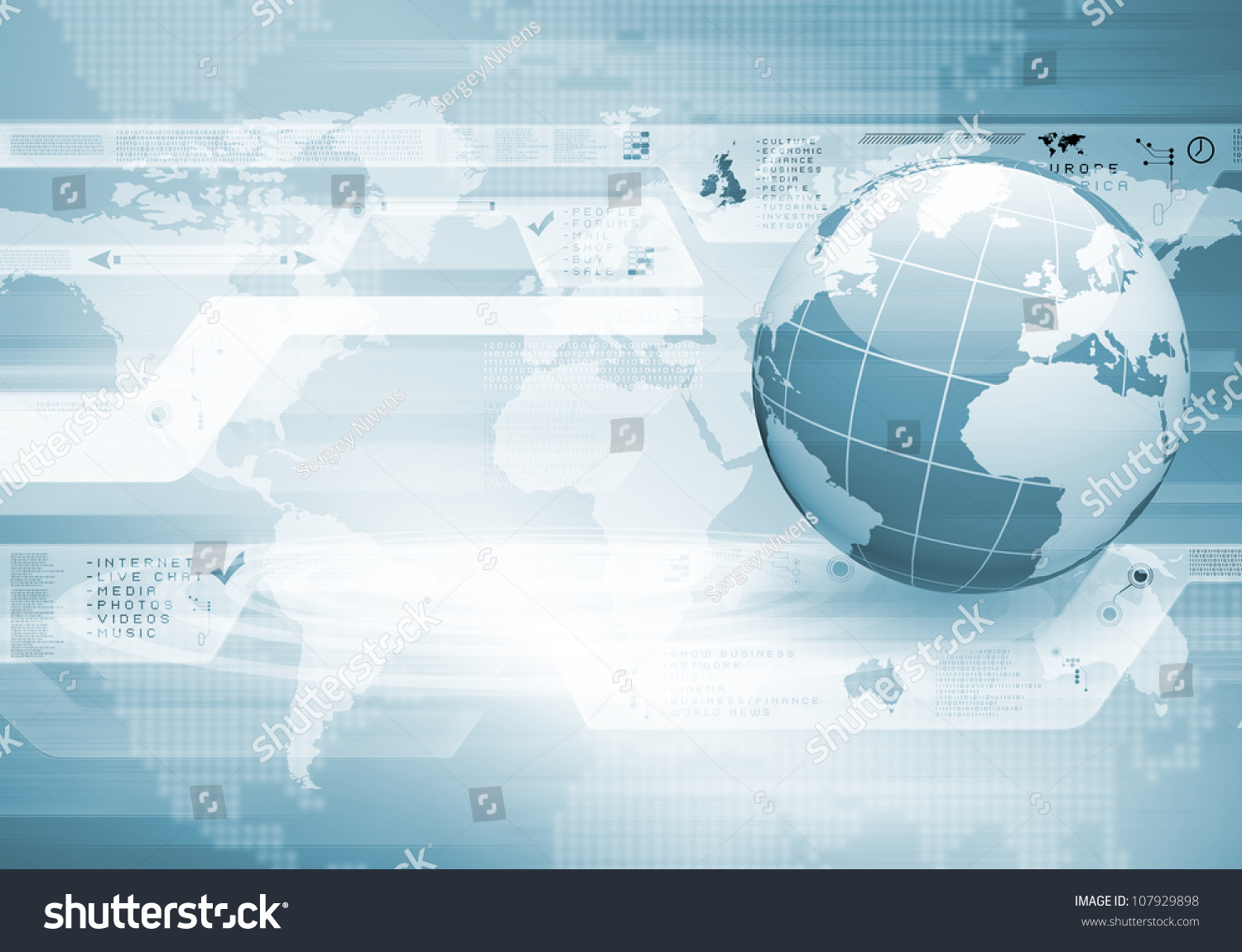 Blue Globe On Digital Technology Background Stock Illustration ...