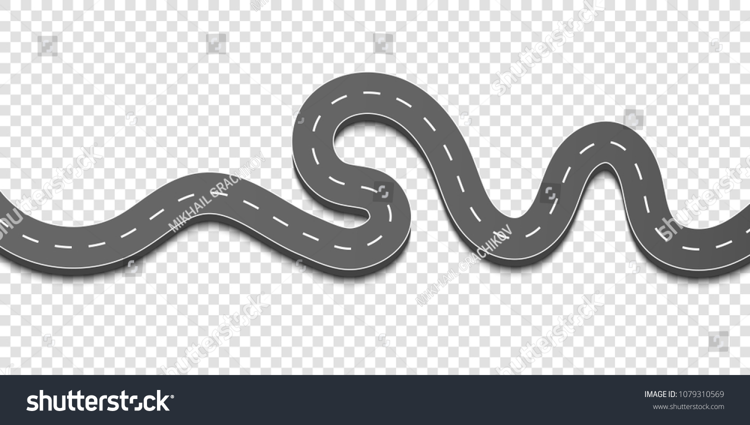 Creative Vector Illustration Winding Curved Road Stock Vector (Royalty ...