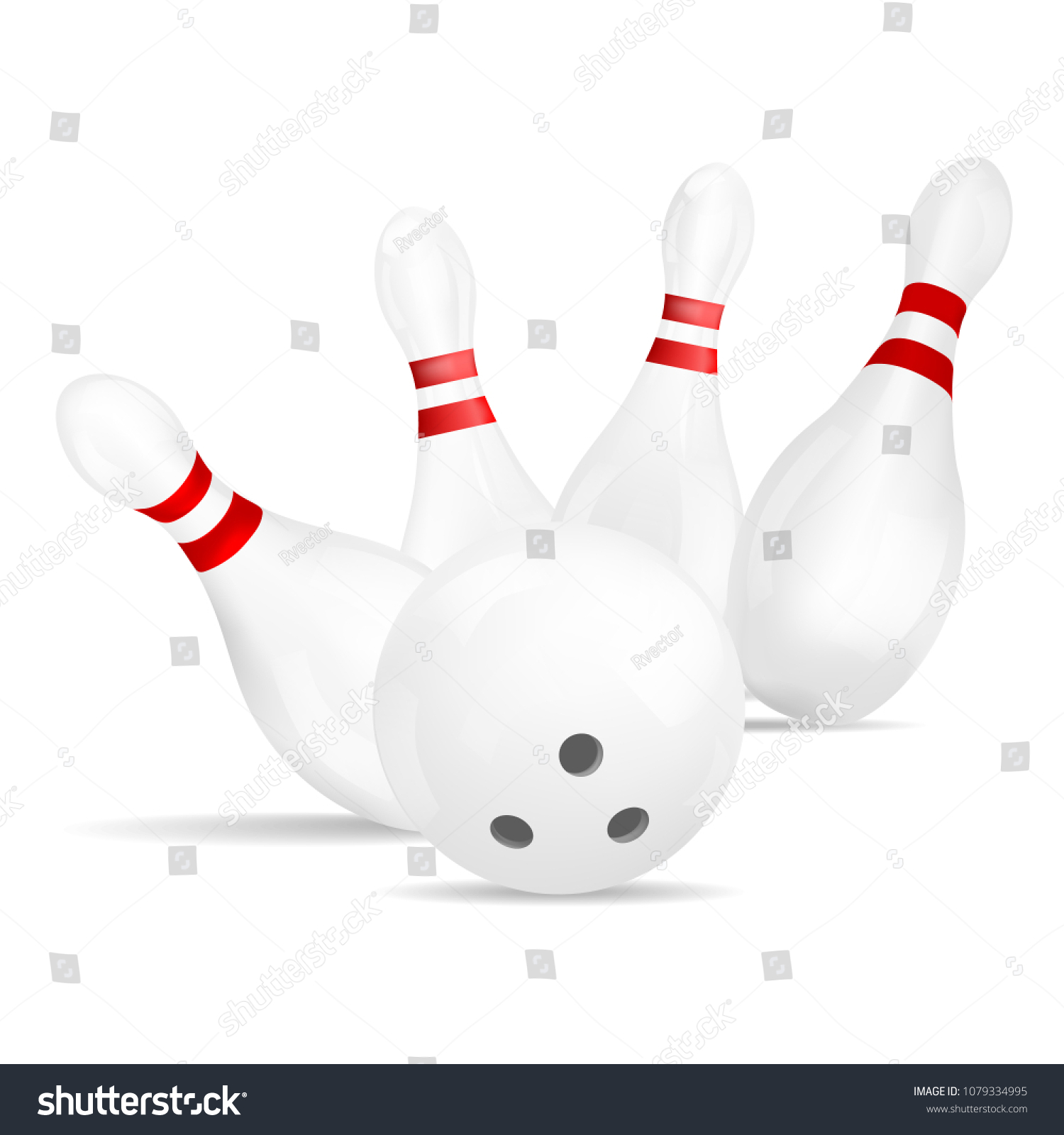 Bowling Strike Icon Realistic Illustration Bowling Stock Vector Royalty Free 1079334995 6316