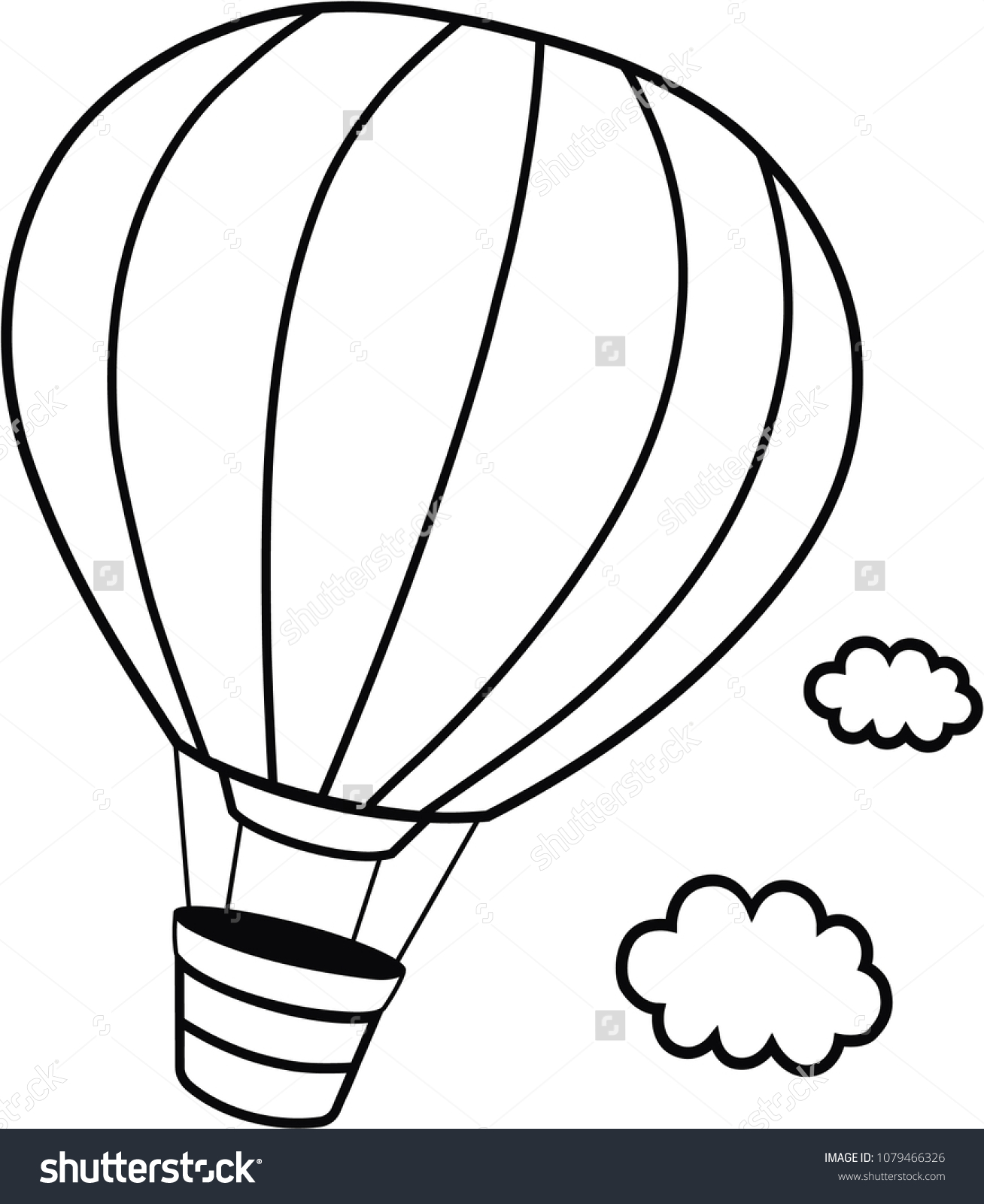 Black White Hot Hair Balloon Vector Stock Vector Royalty Free 1079466326 Shutterstock 