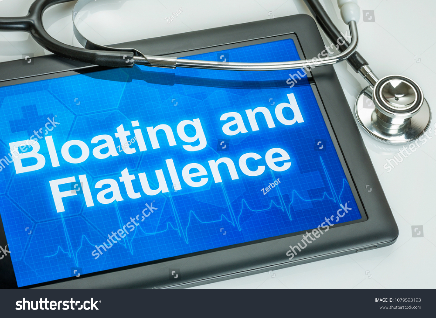 Tablet Text Bloating Flatulence On Display Stock Photo 1079593193 ...