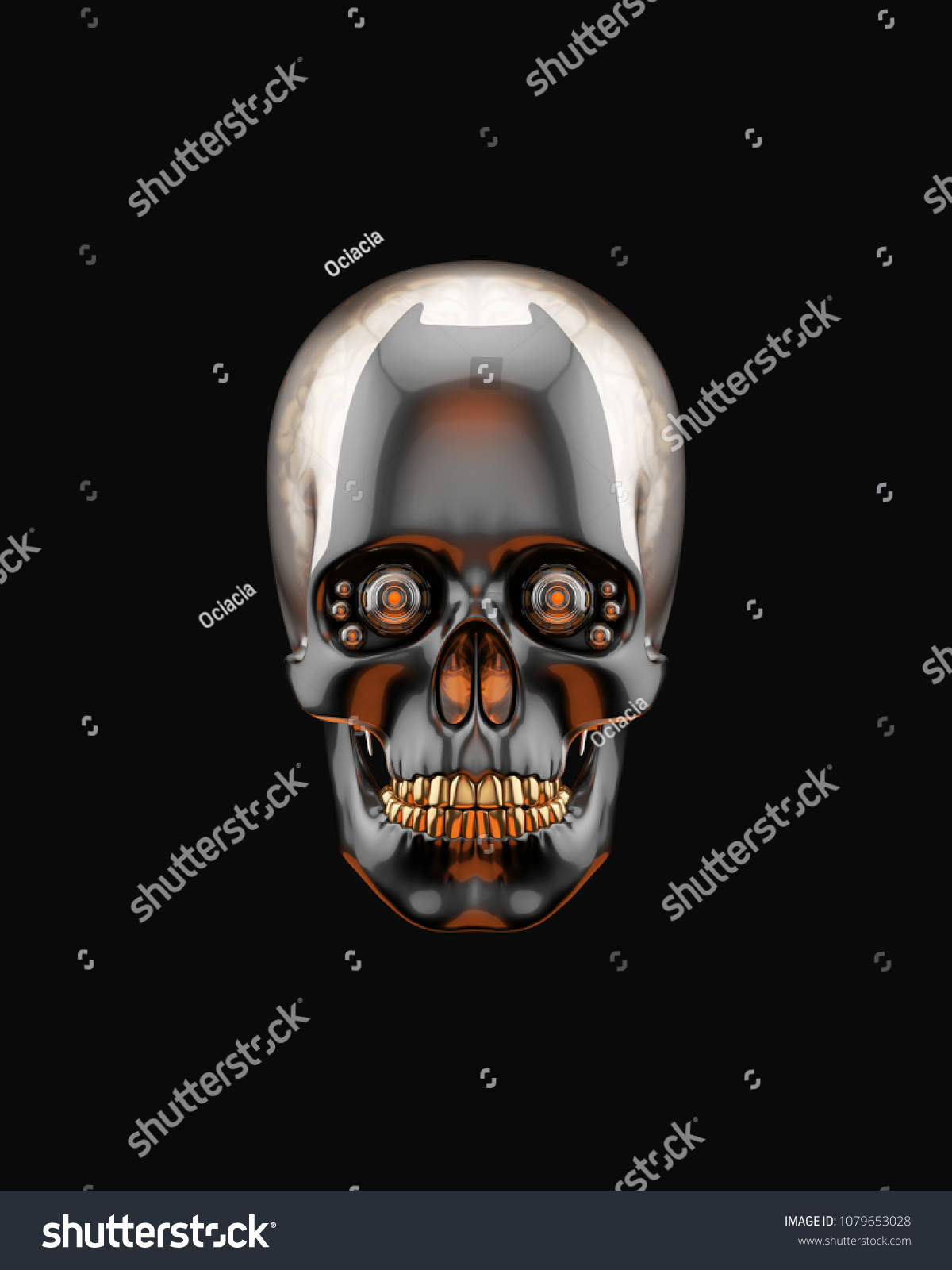 Scifi Skull 3d Rendering Stock Illustration 1079653028 | Shutterstock