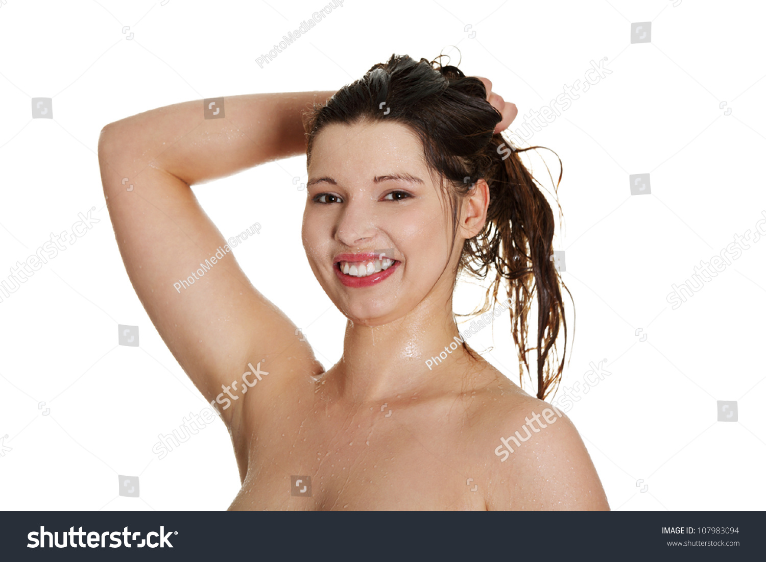 Feliz Desnuda Mujer Con El Pelo Foto De Stock Shutterstock