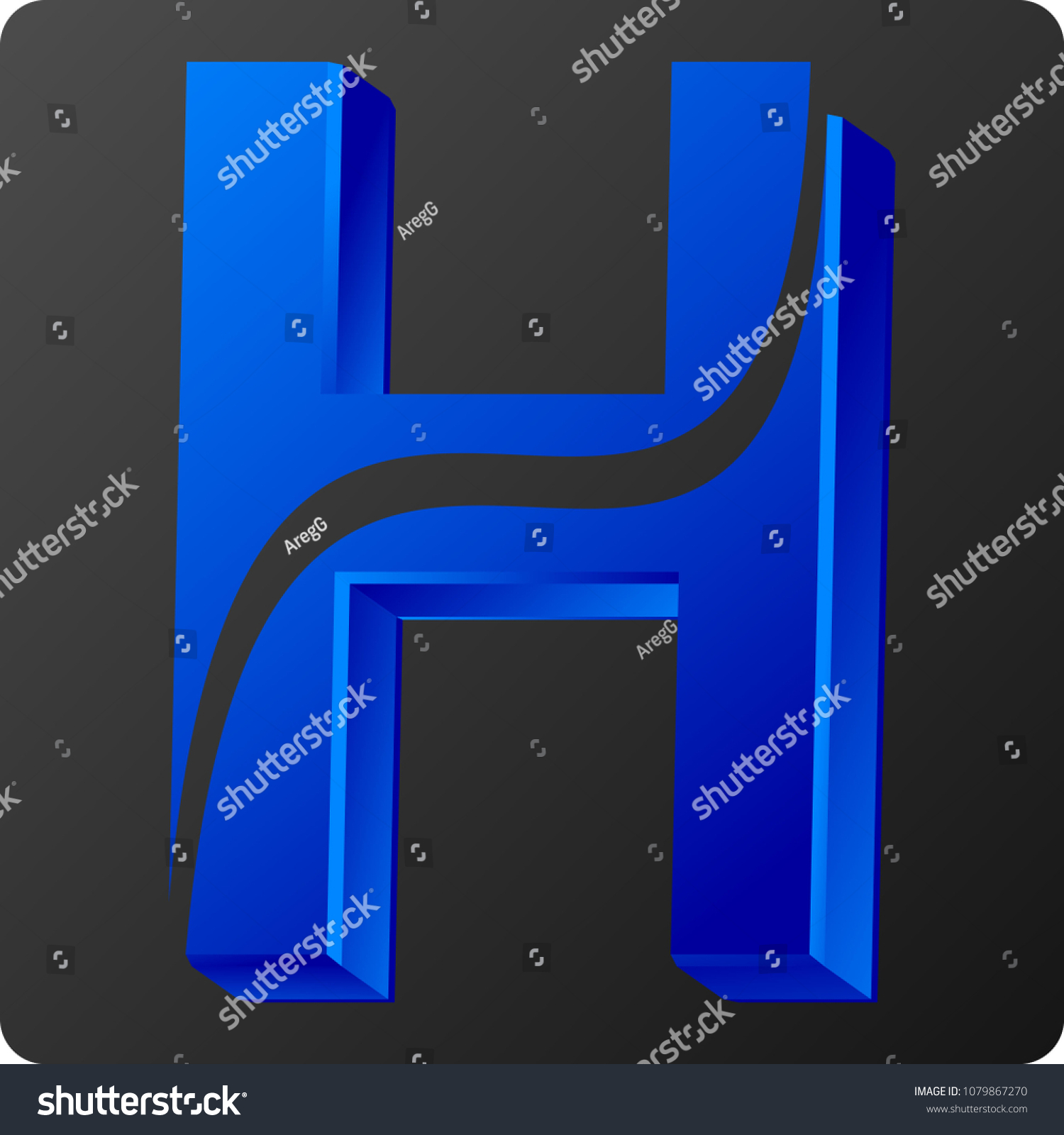 3d Blue Letter H Logo Stock Vector (Royalty Free) 1079867270 | Shutterstock