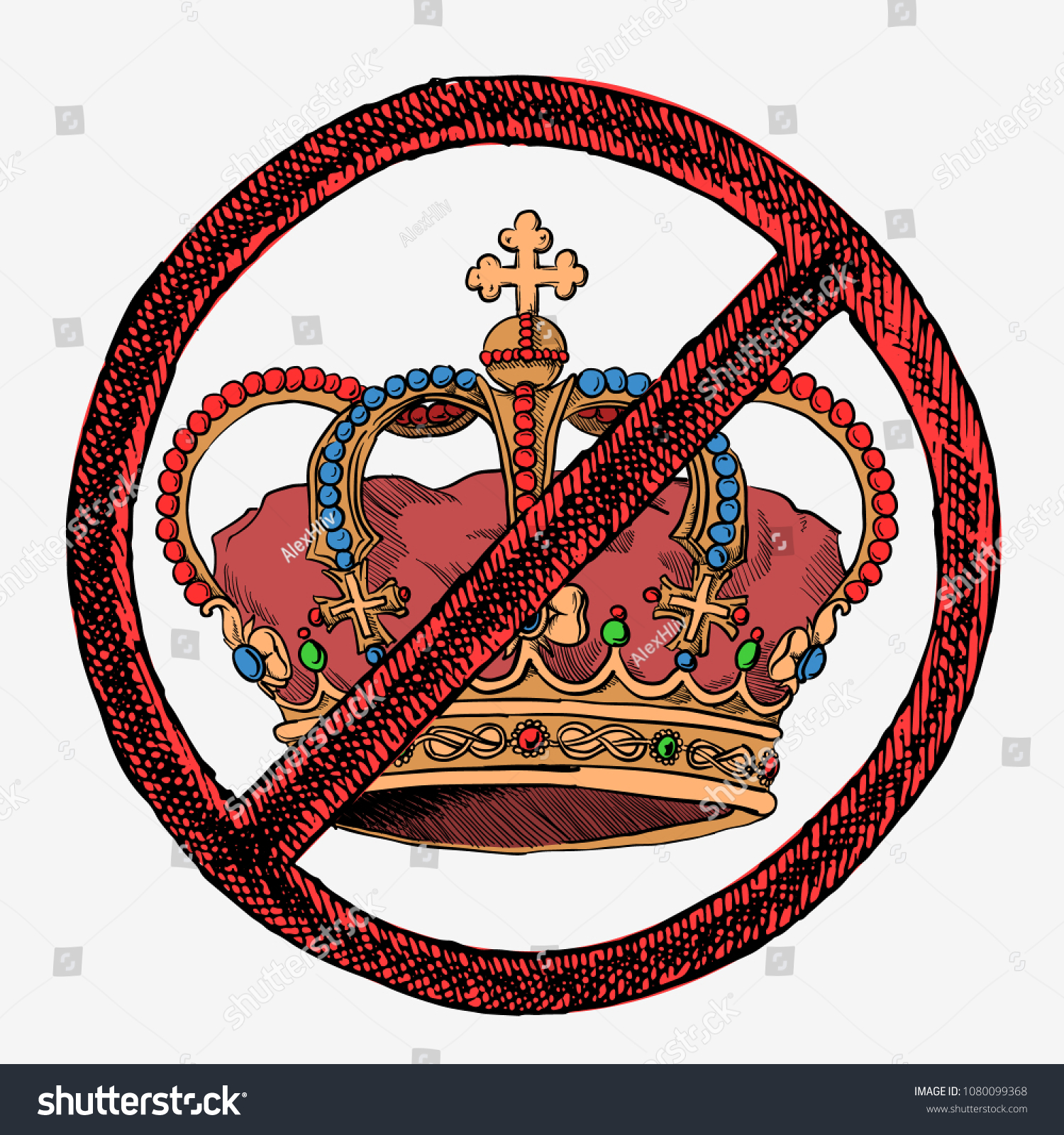 No Vip No Royal Person Crown Stock Vector (Royalty Free) 1080099368