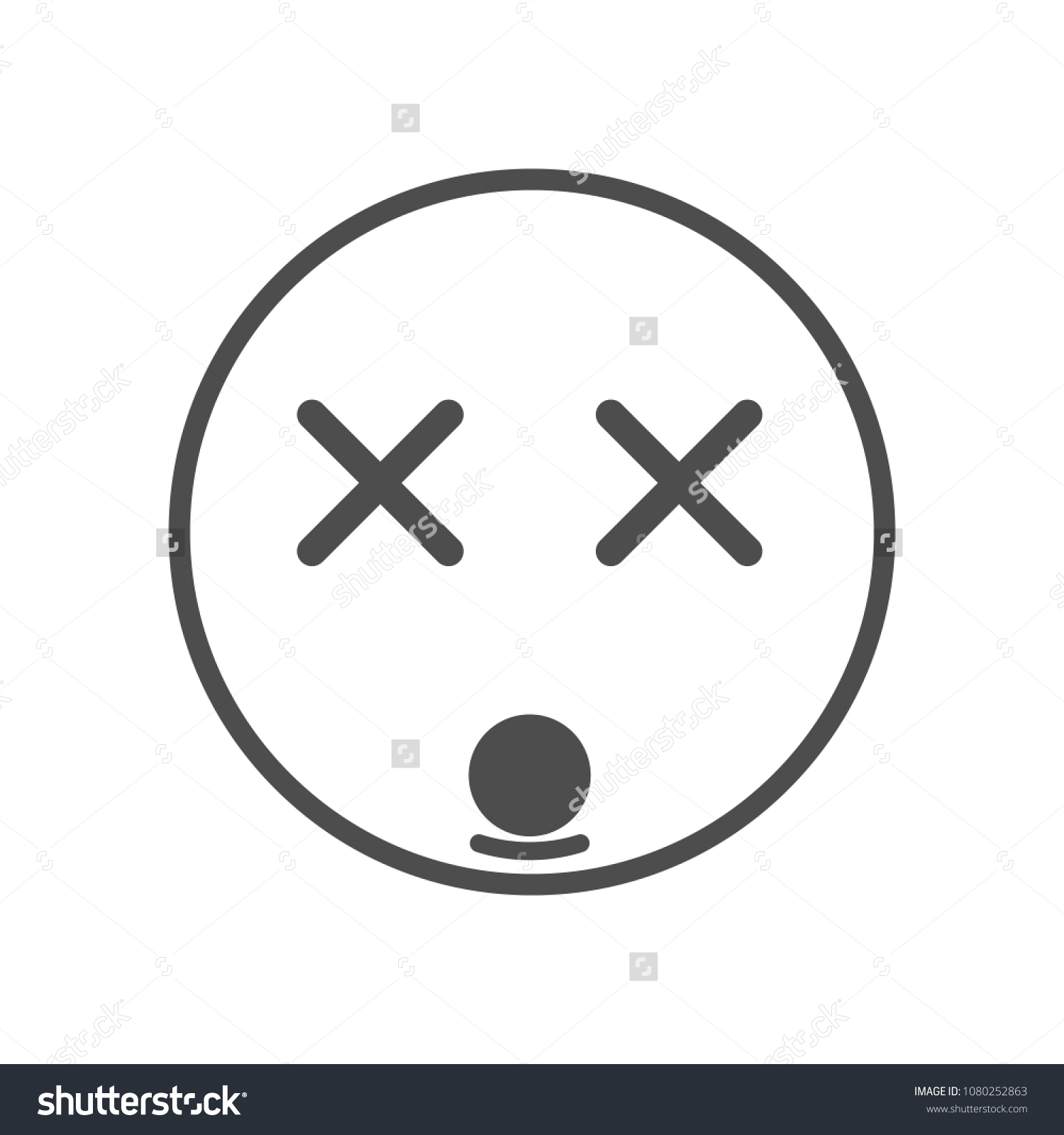 Dizzy Emoticon Face Vector Emoji Crosseyed 库存矢量图（免版税）1080252863 