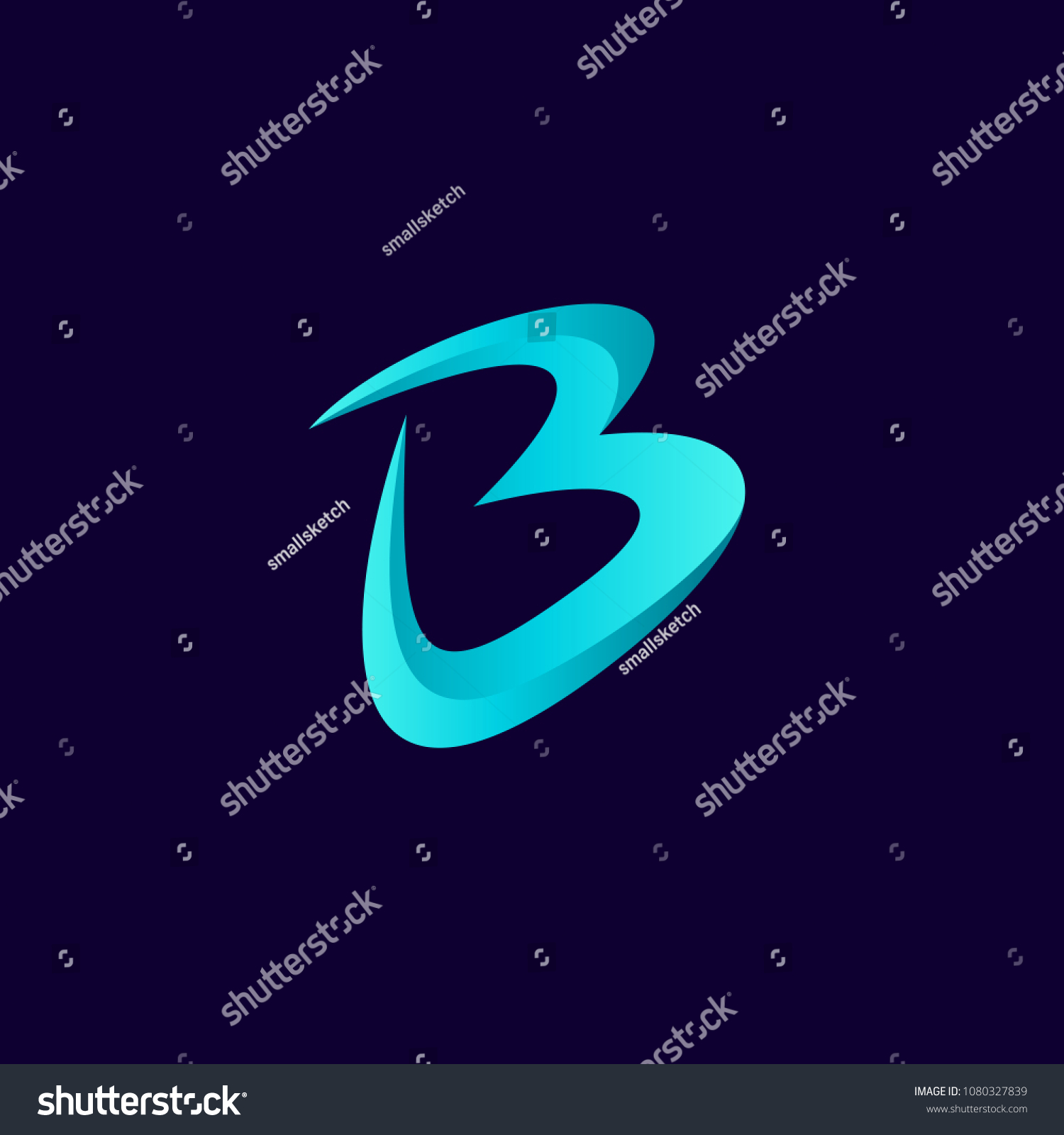 Simple Letter B Logo Design Stock Vector (Royalty Free) 1080327839 ...