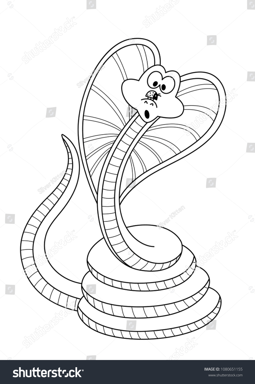 Outlined Doodle Antistress Coloring Cute Snake Stock Vector (Royalty ...