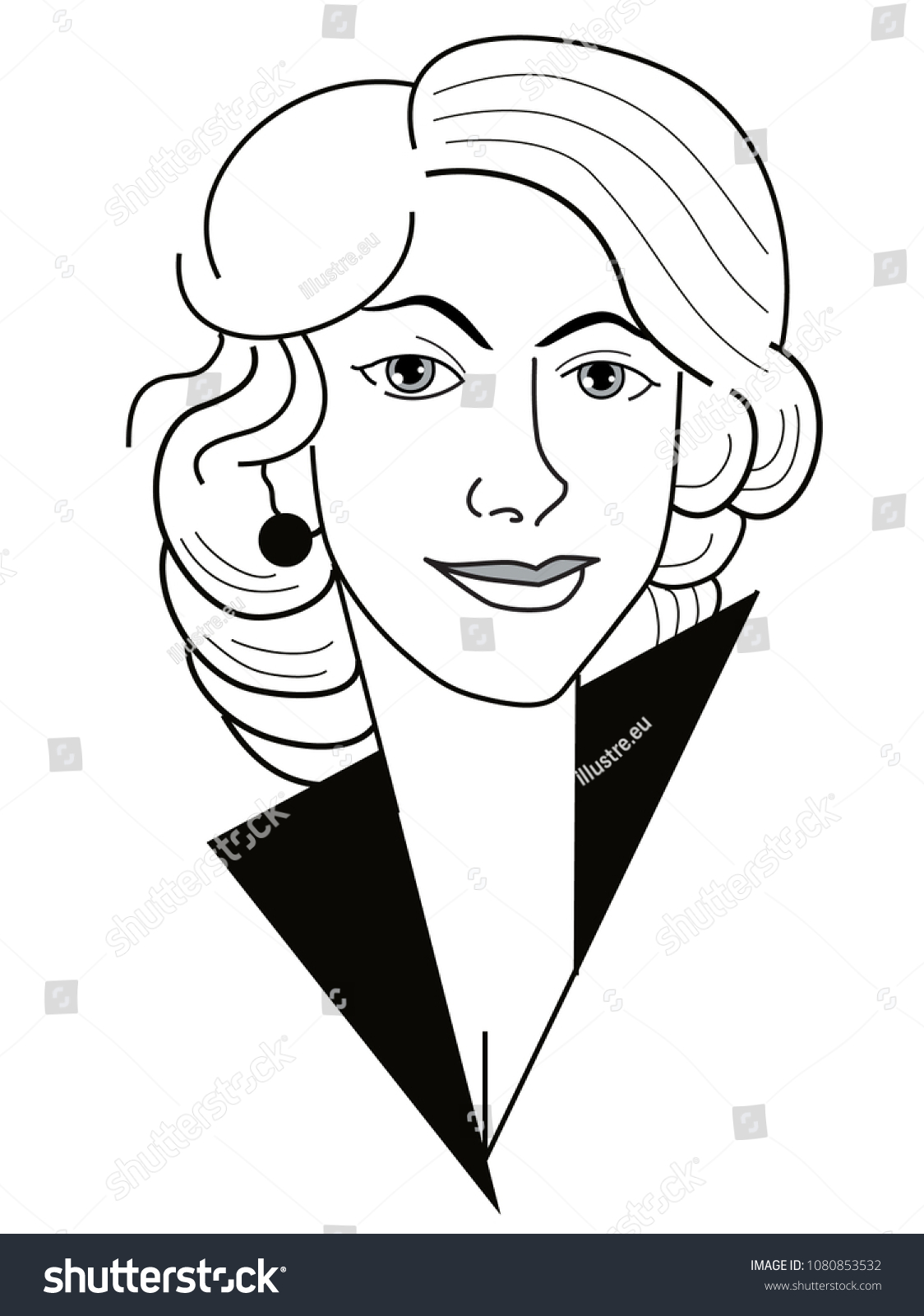 Beautiful Woman Face Hand Drawn Vector Stock Vector (Royalty Free ...