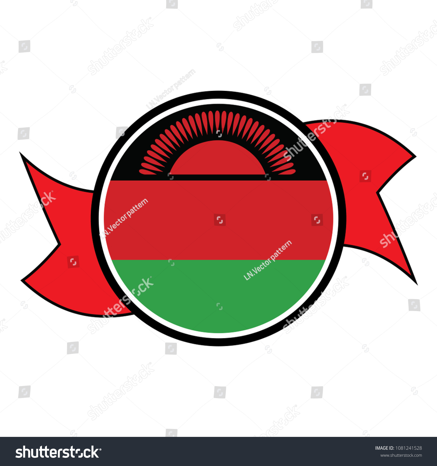 Malawi Flag Round Button Icon Flag Stock Vector (Royalty Free ...