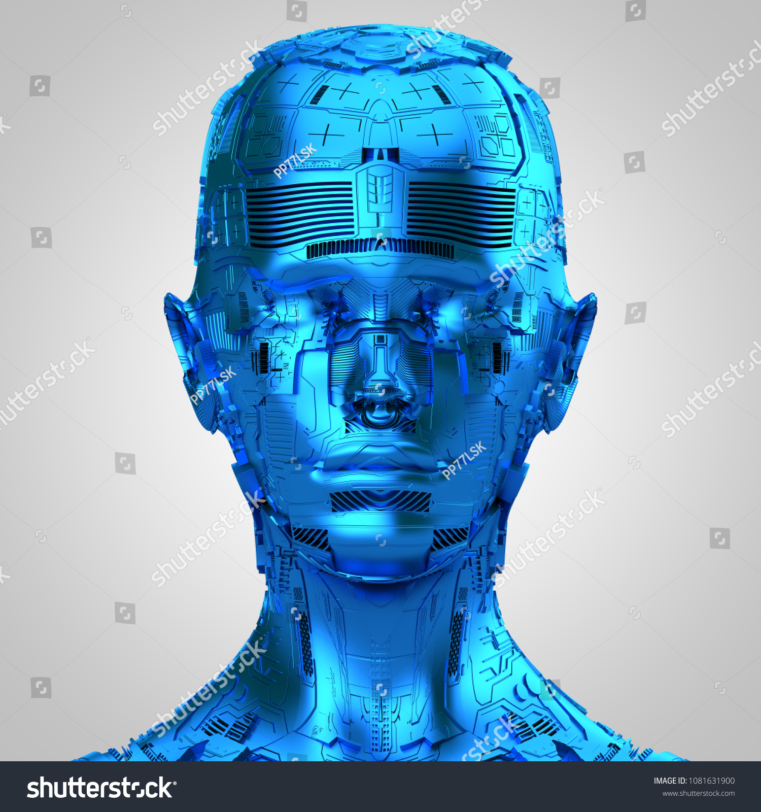 3d Rendering Robotics Artificial Intelligence Stock Illustration ...