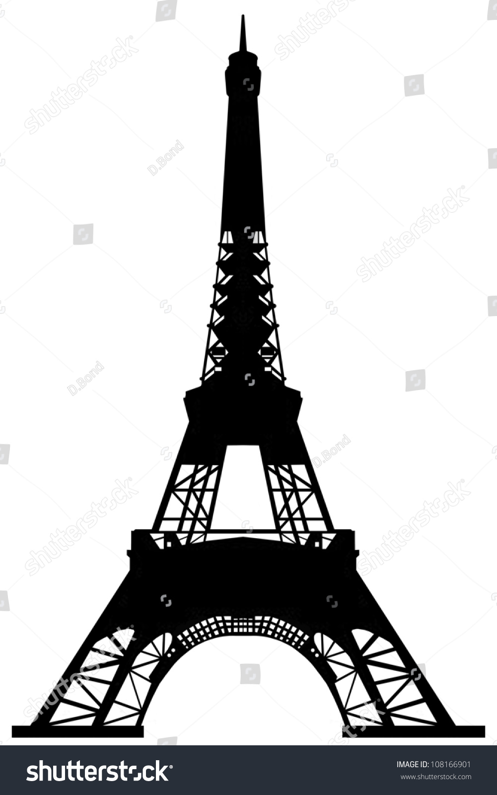 Model Eiffel Tower Cardboard Isolated On Stock Illustration 108166901 ...