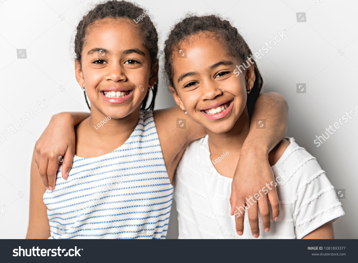 Adorable African Twin Little Girls On Stock Photo 1081893377 | Shutterstock