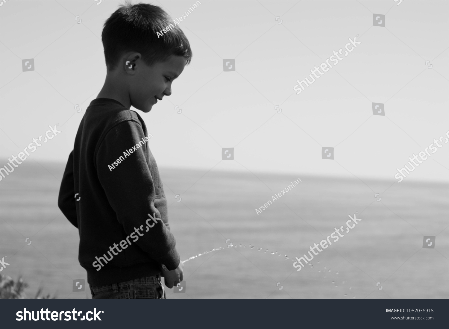 Image Boy Peeing On Beach Stock Photo Shutterstock