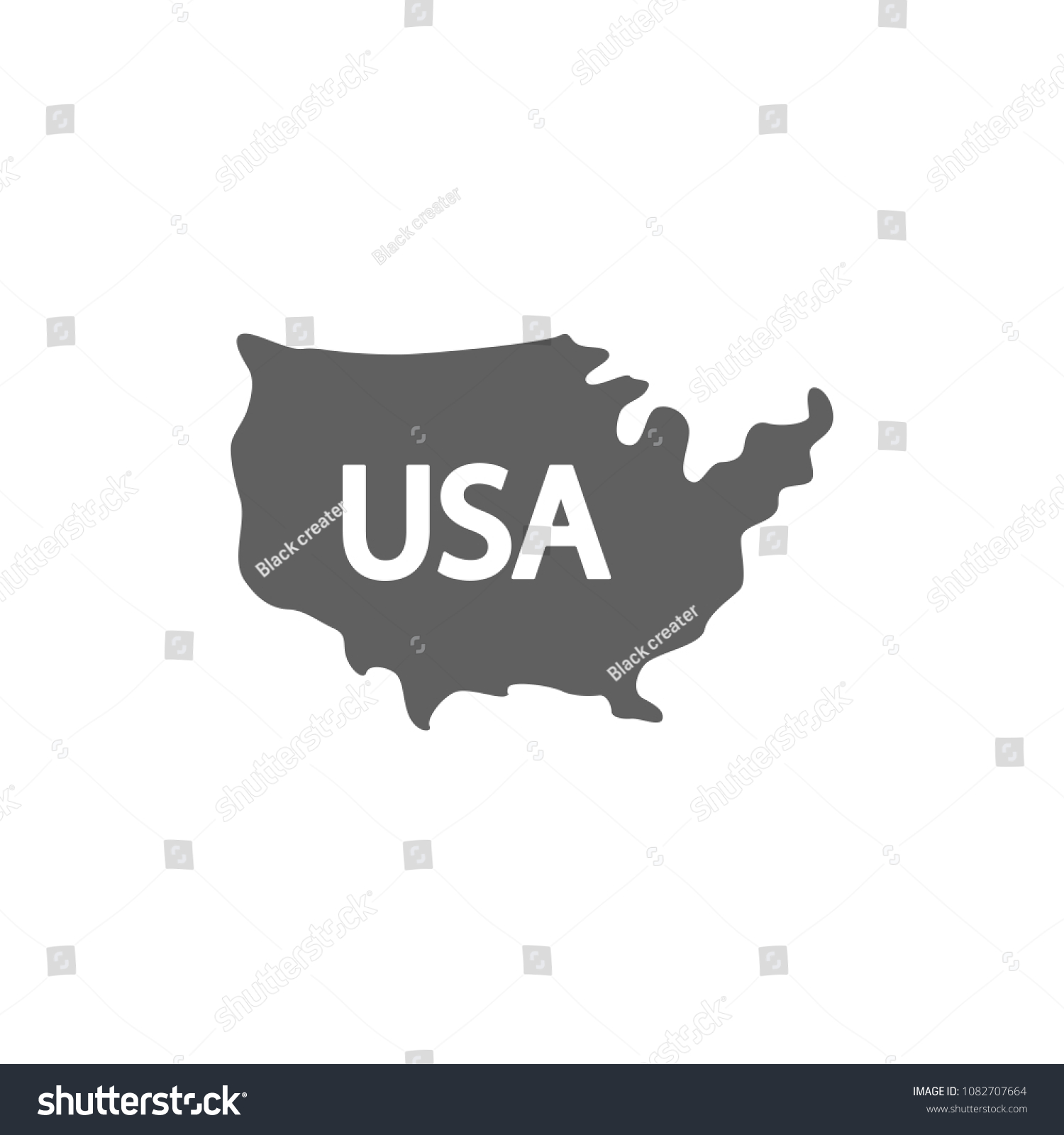 Usa Map Icon Vector Symbol Your Stock Vector (Royalty Free) 1082707664 ...