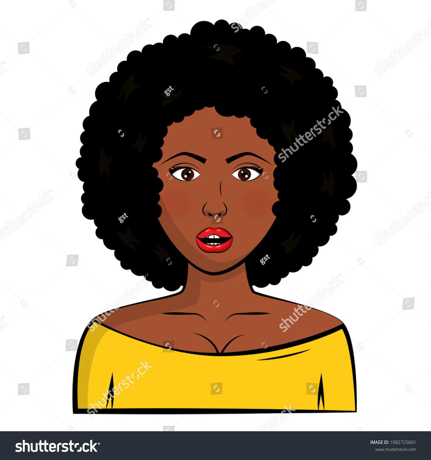 Woman Afro Hair Character Pop Art Stock Vector (Royalty Free ...