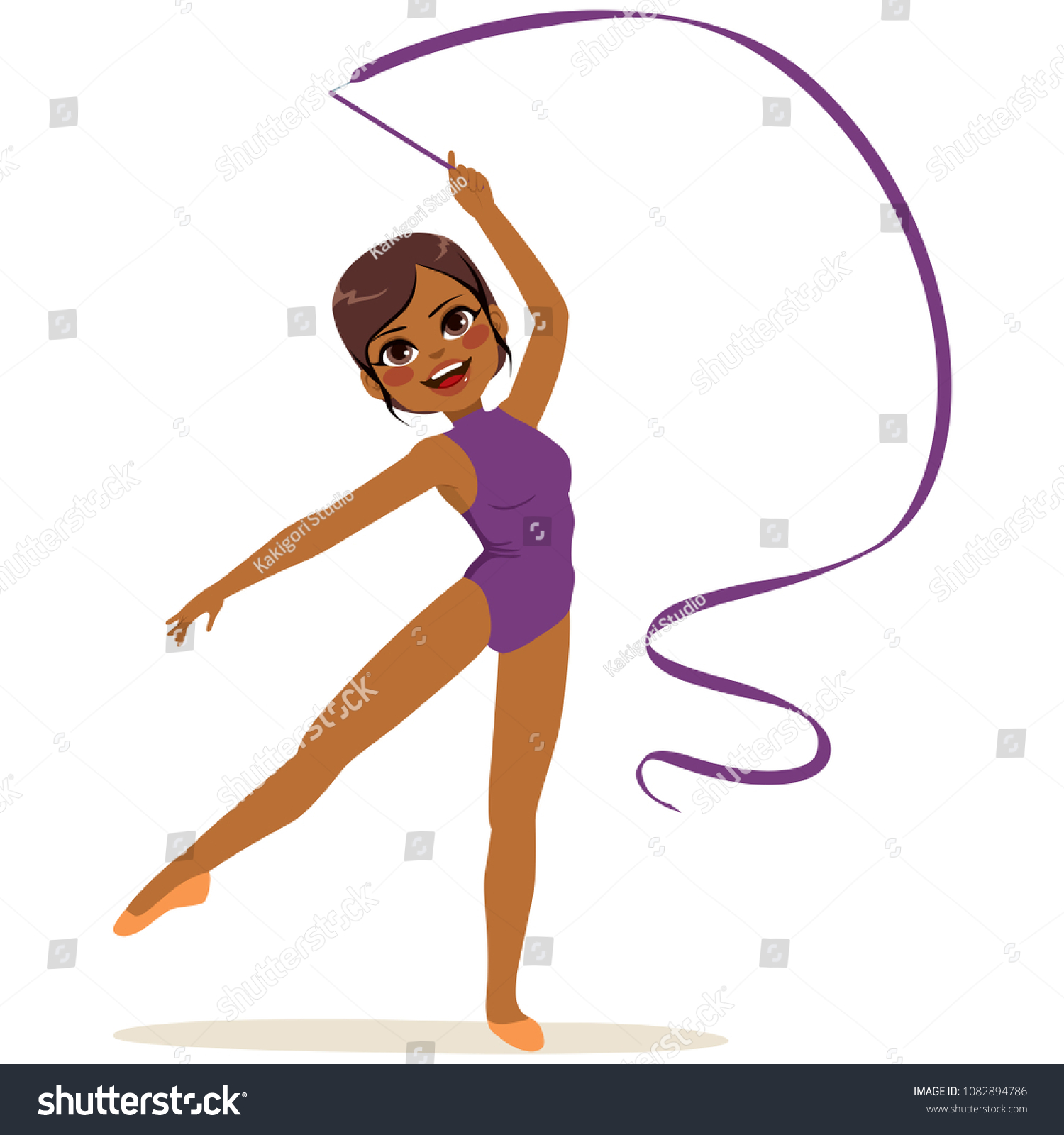 Девочка гимнастка иллюстрация