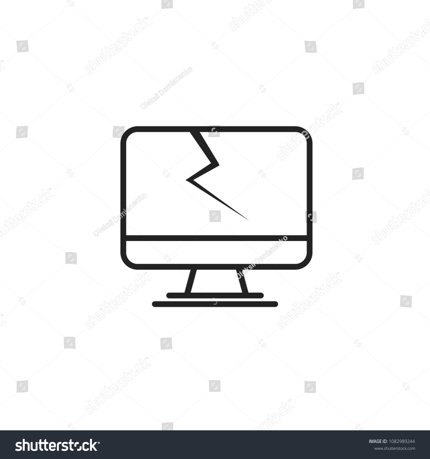 Computer Crash Crack Error Icon Stock Vector (Royalty Free) 1082989244 ...