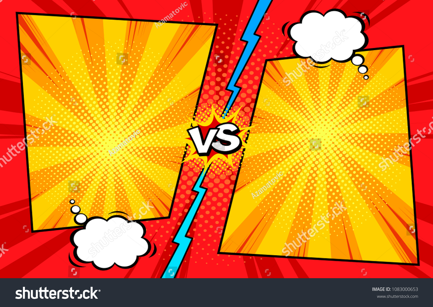 Comic Book Versus Template Background Classic Stock Vector Royalty