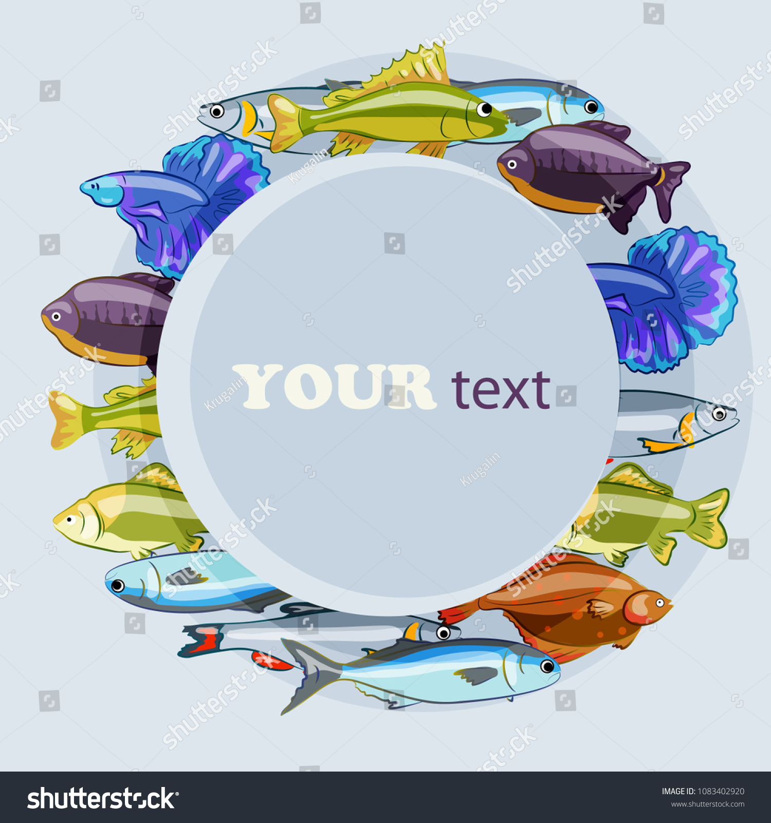 Circle Fish Fish Chub Goblinfish Goldfish Stock Vector (Royalty Free ...