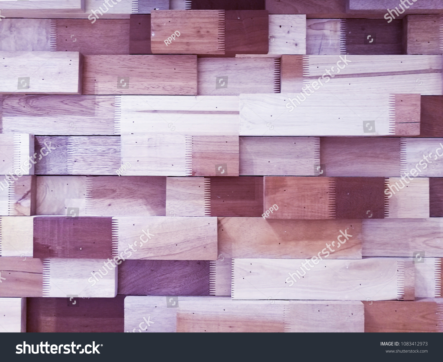 Wooden Blocks Stacked Wall Texture Background Stock Photo 1083412973